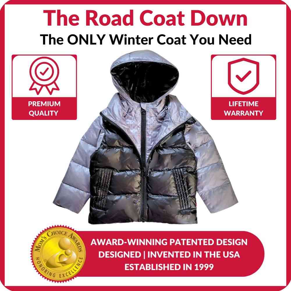 Car Seat Coat | The Road Coat Down - Platinum/black