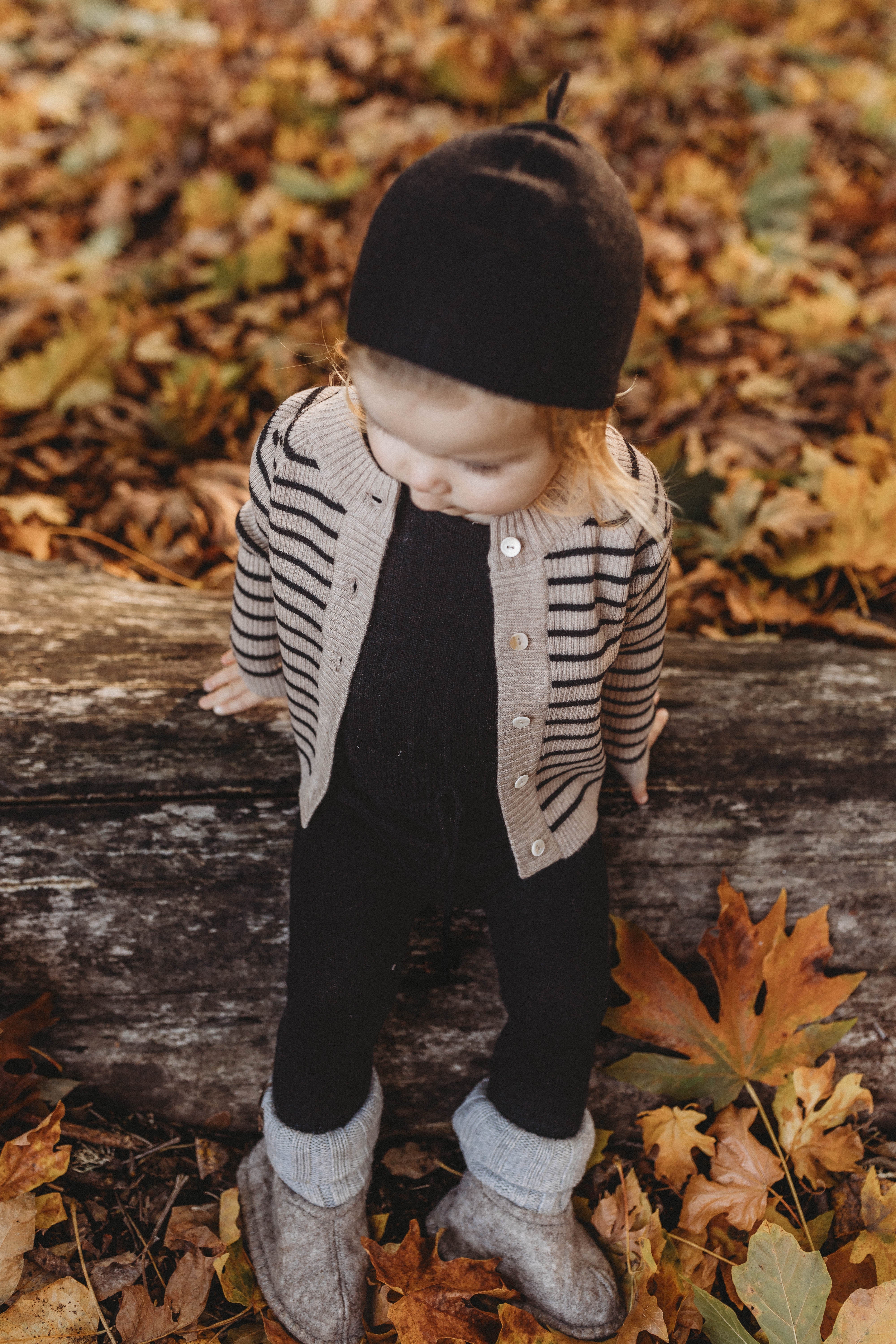 Cashmere Cardigan | Black/beige