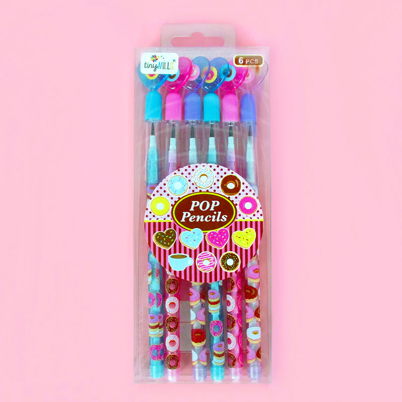 Donut Stackable Point Pencils - Set Of 6