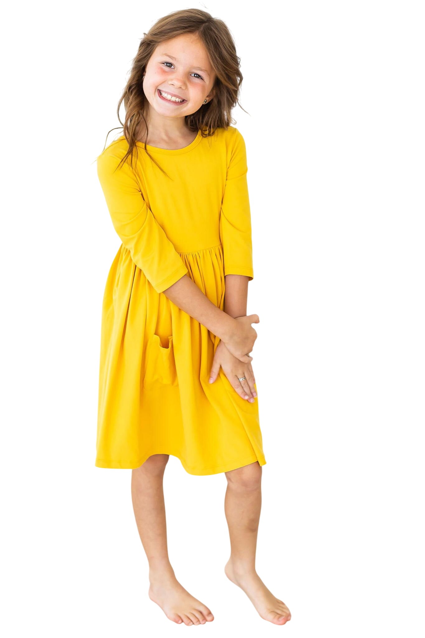 Mustard Pocket Twirl Dress