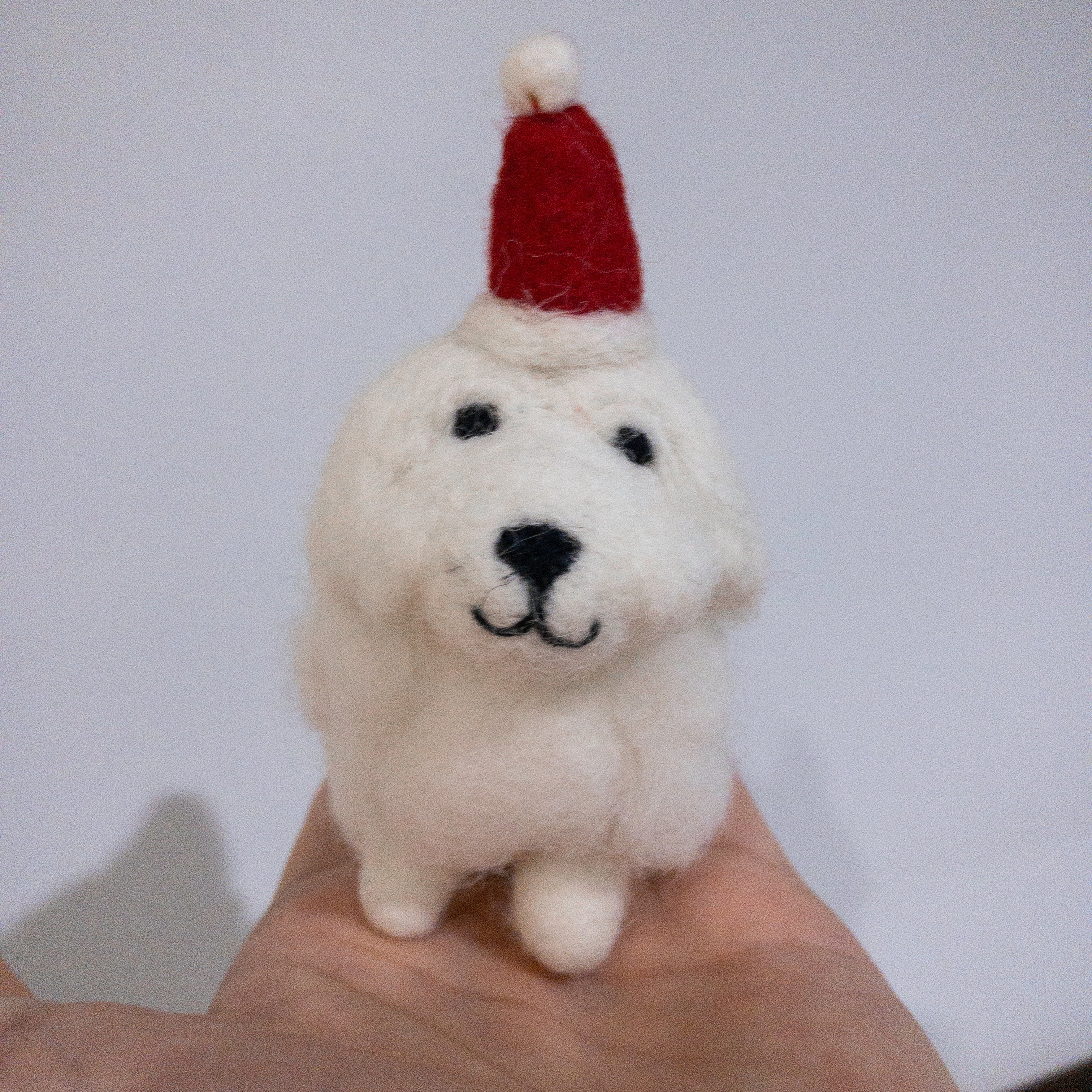Felt Ornament - White Maltese Dog