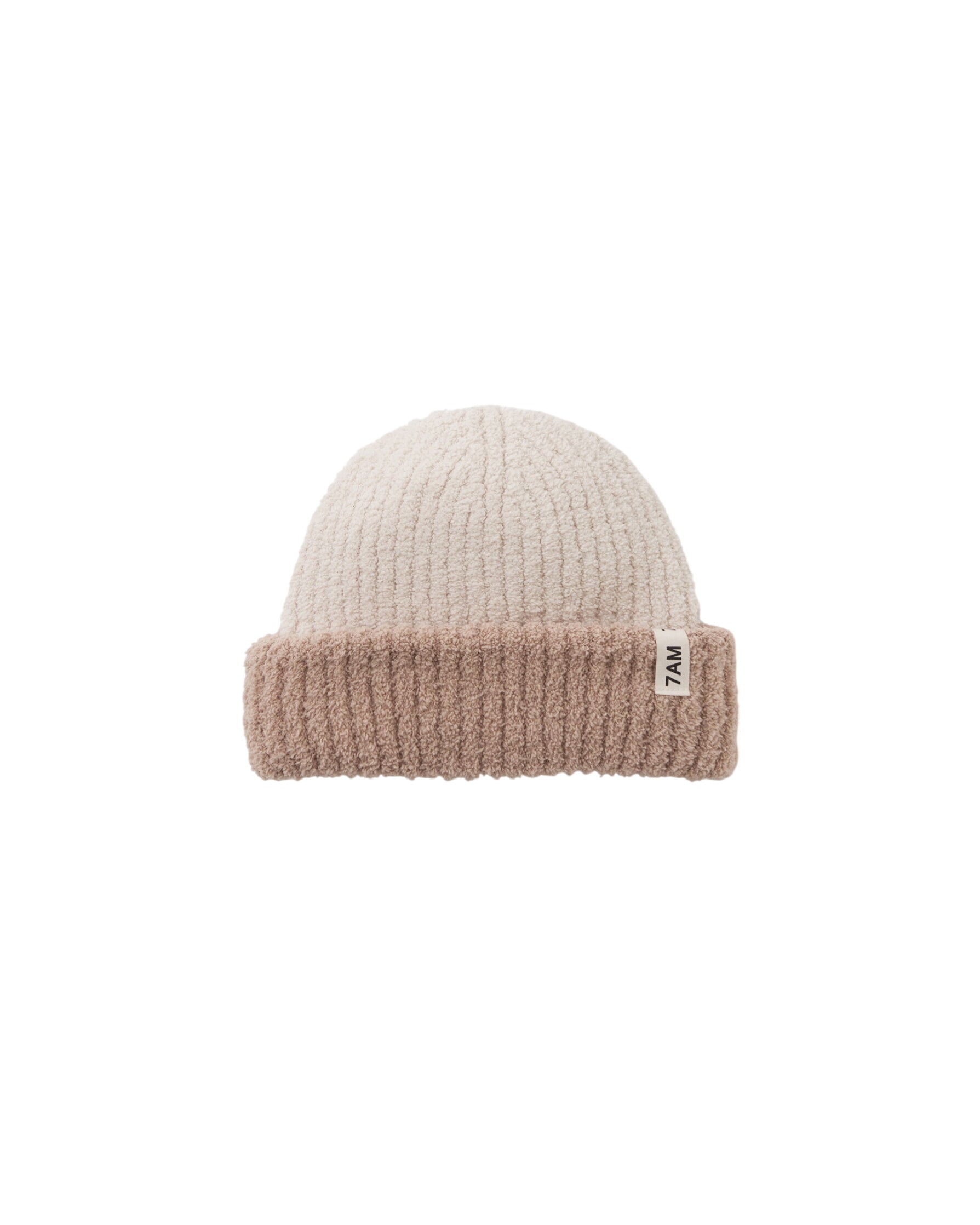 2-tone Ribbed Beanie - Fuzzy