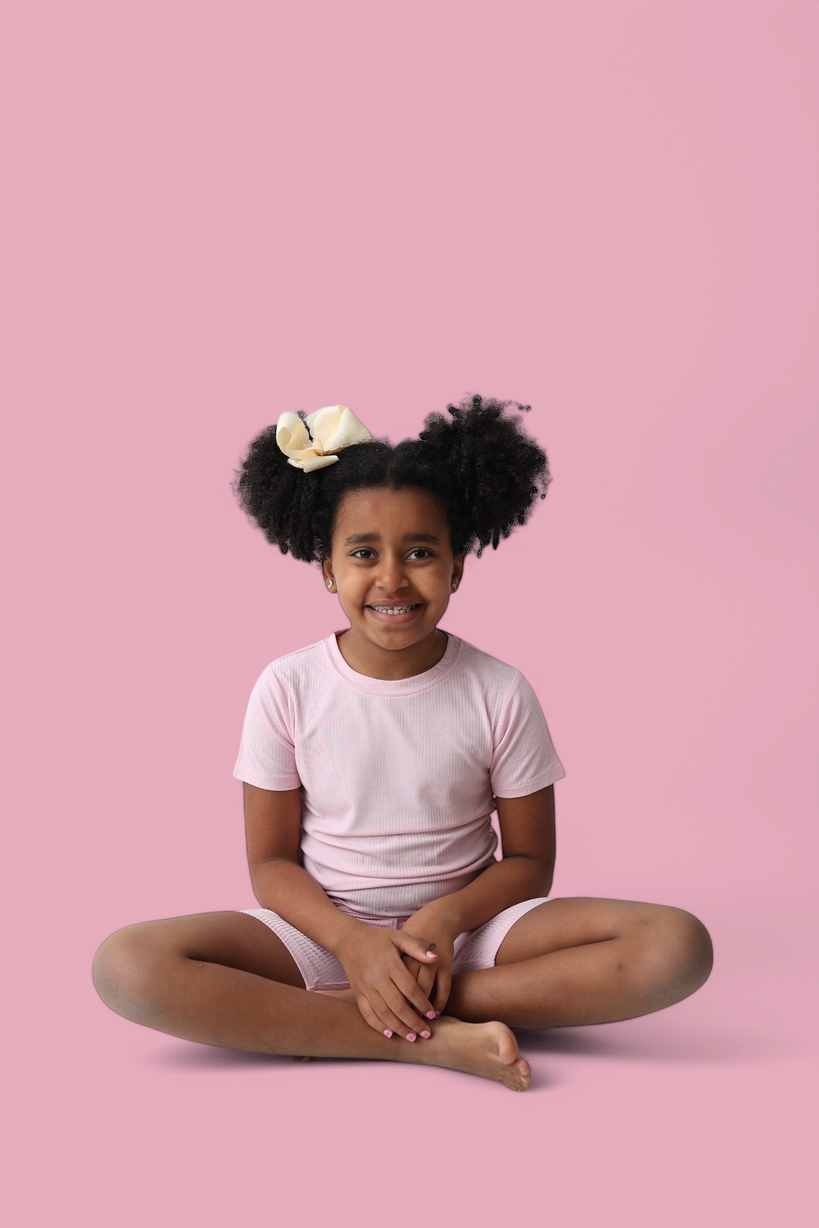 Pink Rose Rib Dream Short Set