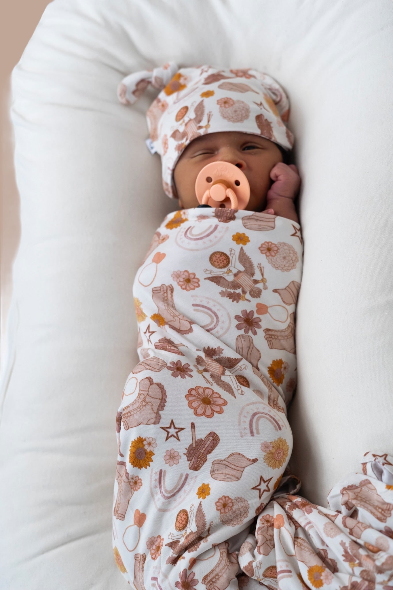 Flowers And Boots Dream Swaddle & Beanie