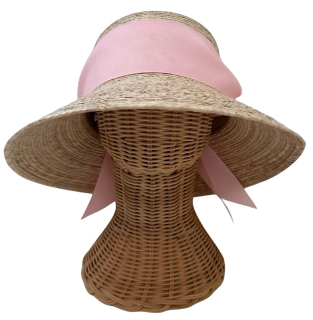 Clematis Bucket Hat - Wide & Short Light Pink Grosgrain Ribbon