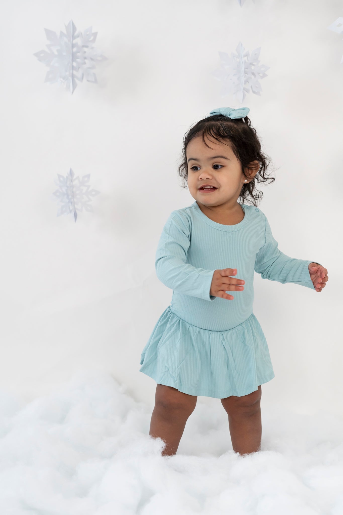 Hazy Blue Rib Dream Bodysuit Dress