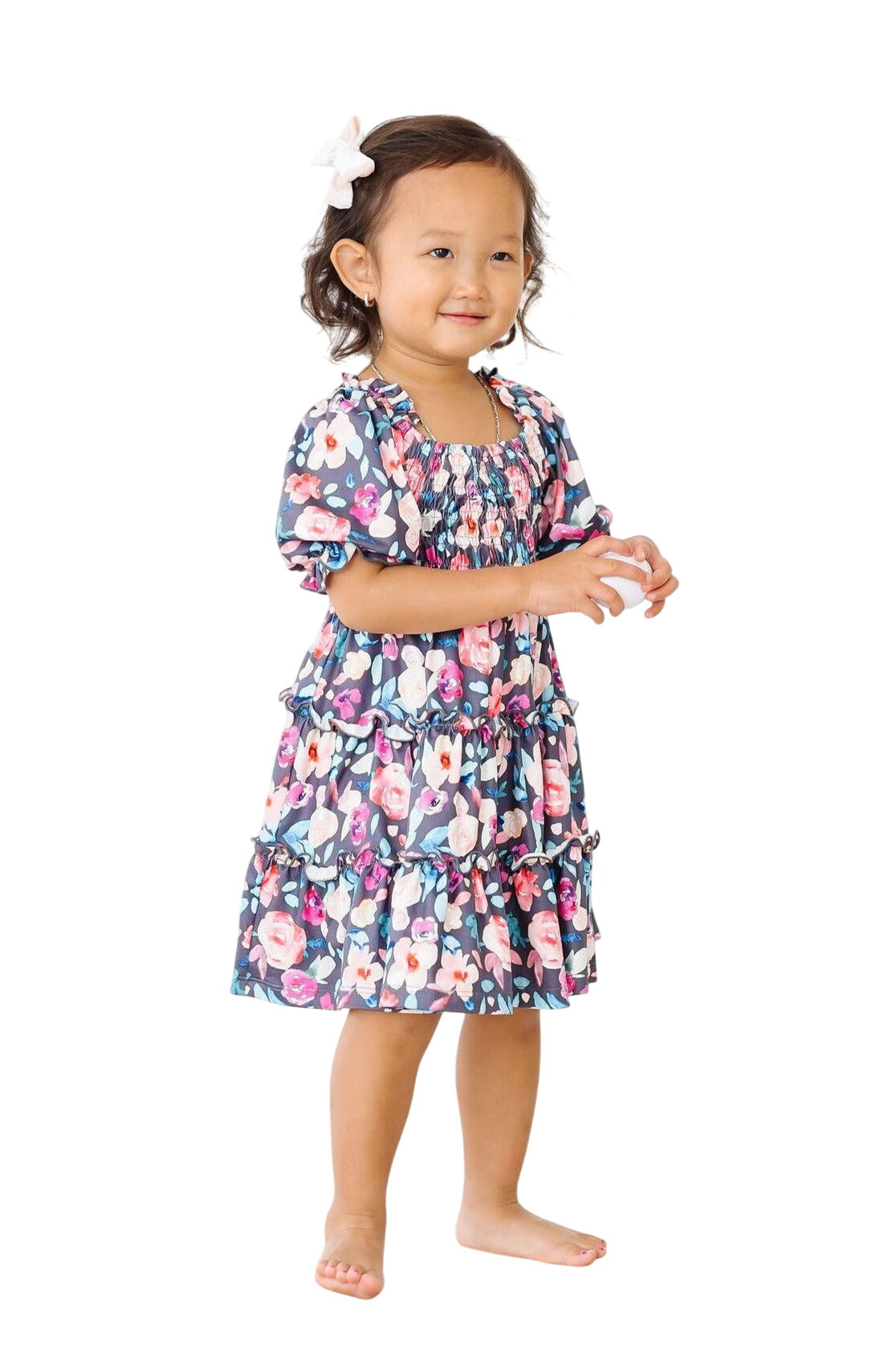 Beauty In Bloom Smocked Ruffle Dress