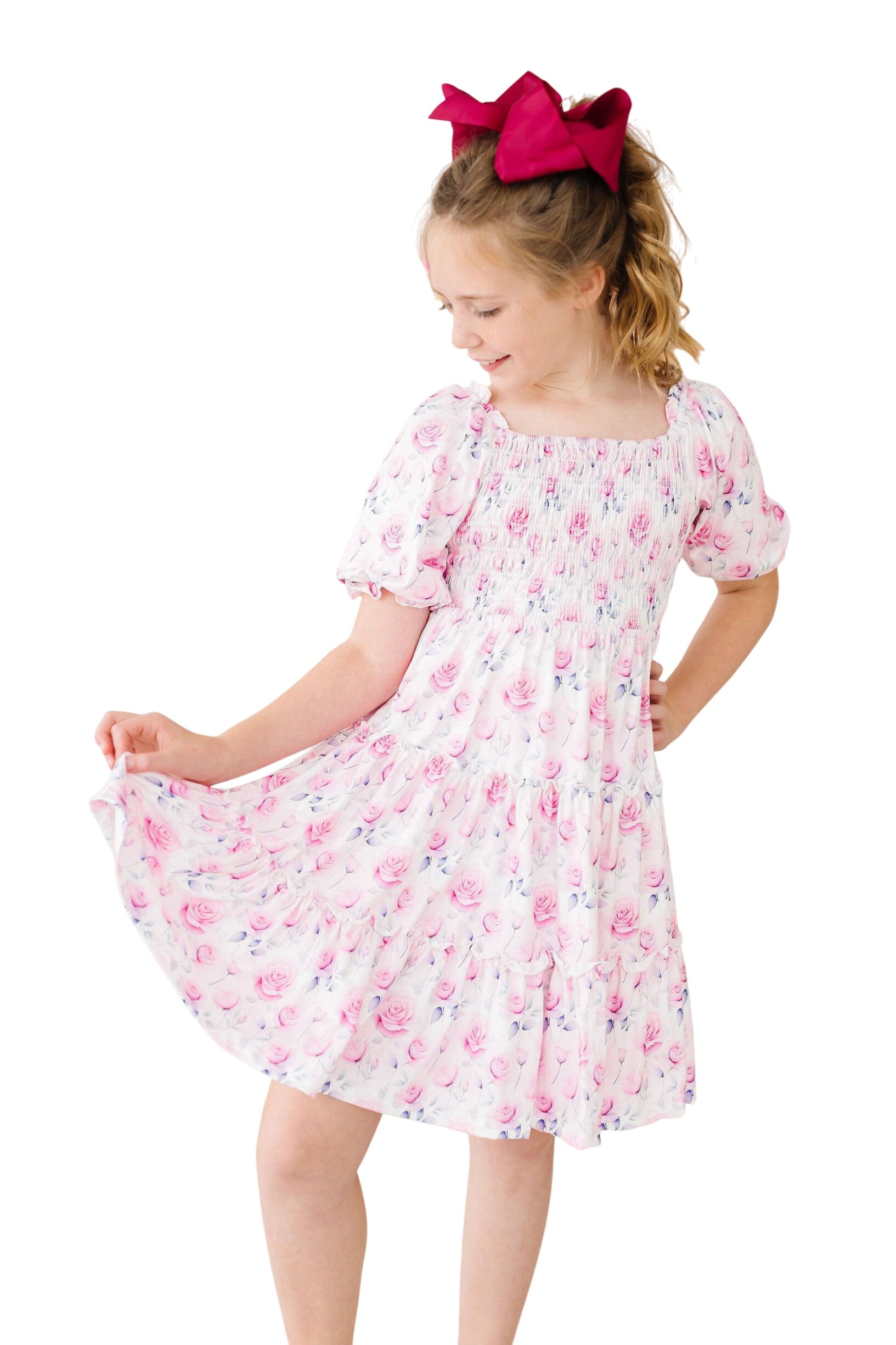 Rose Garden Smocked Ruffle Dress