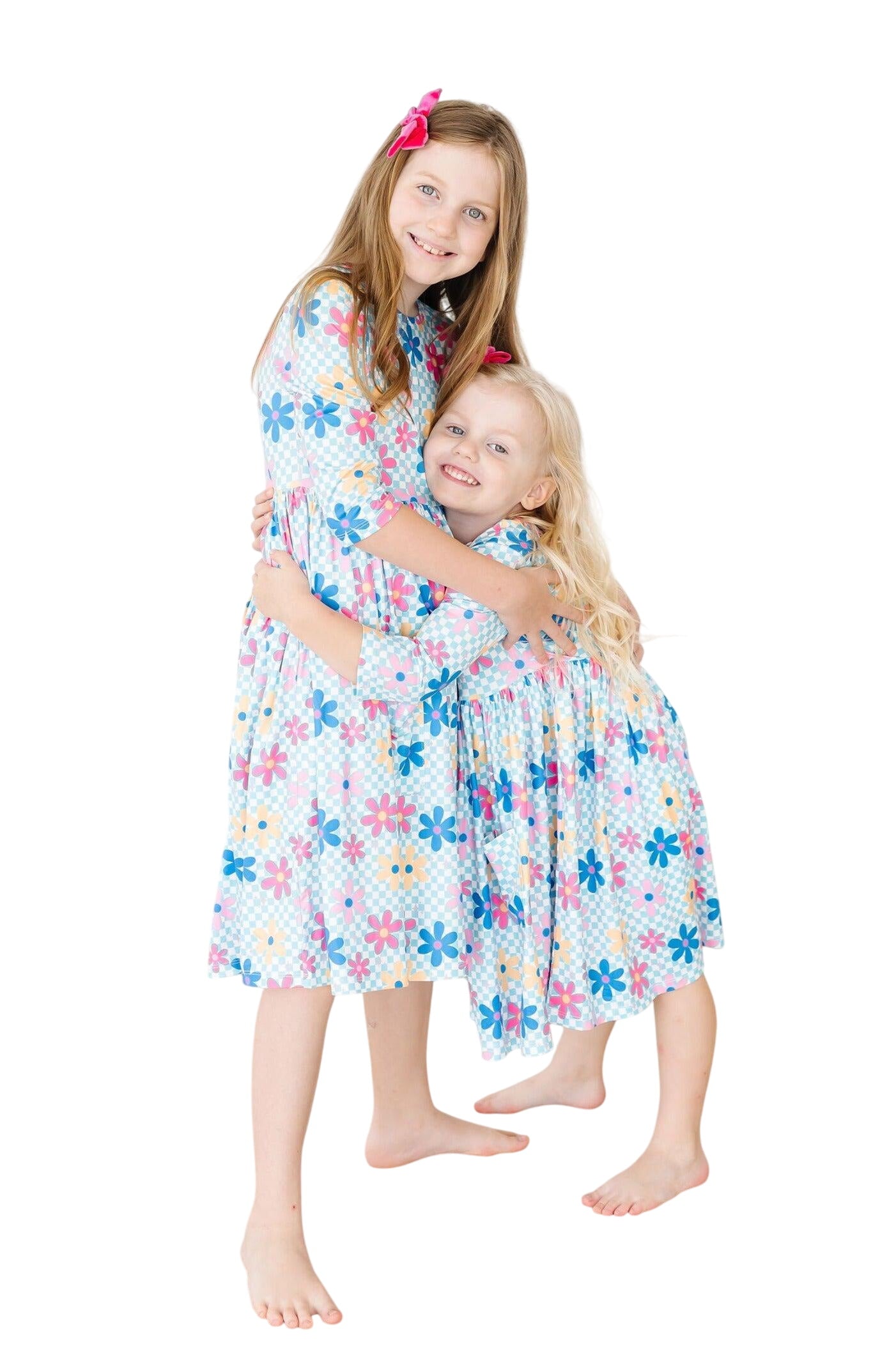 Crazy Daisy 3/4 Sleeve Pocket Twirl Dress