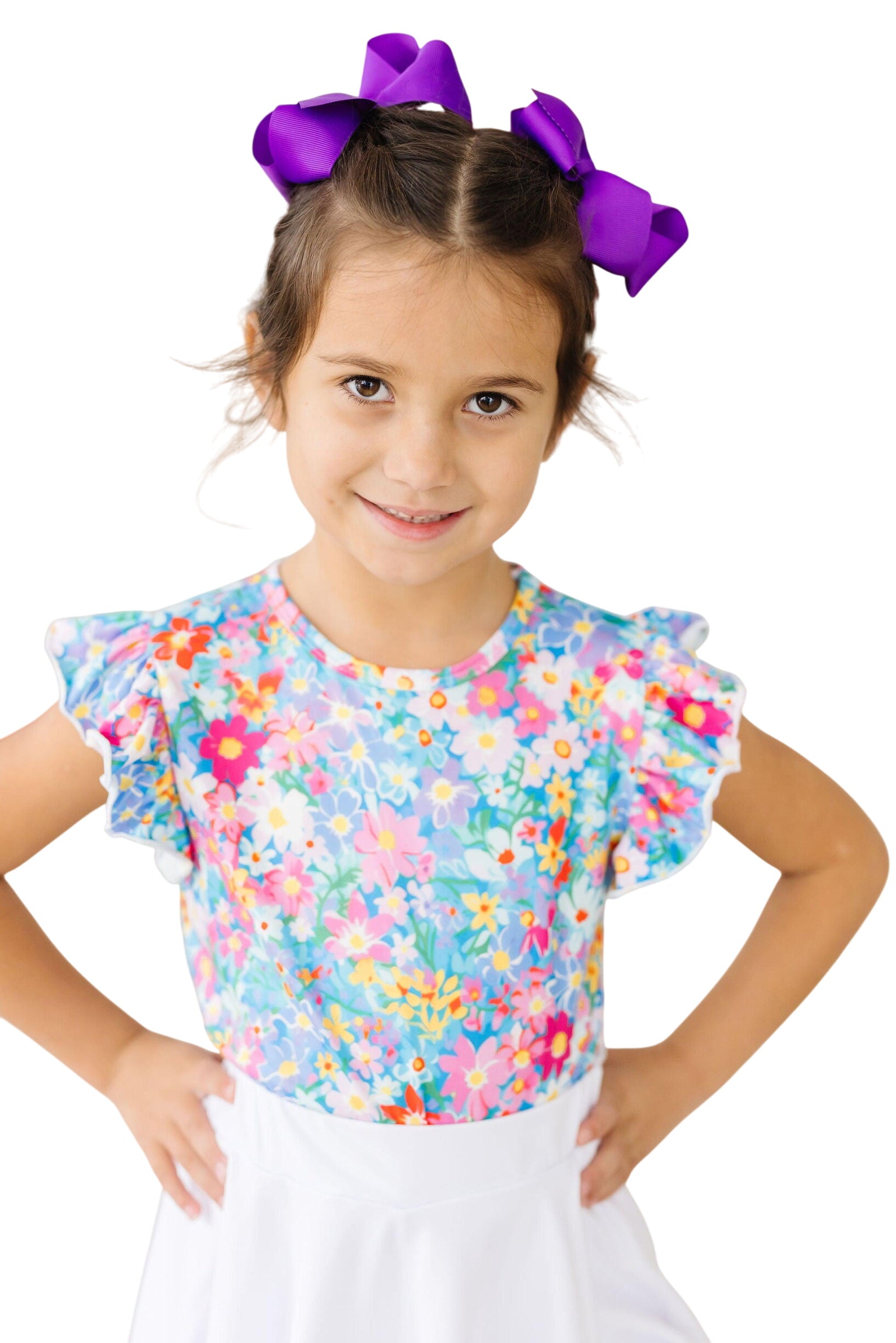 Preppy Floral S/s Ruffle Tee