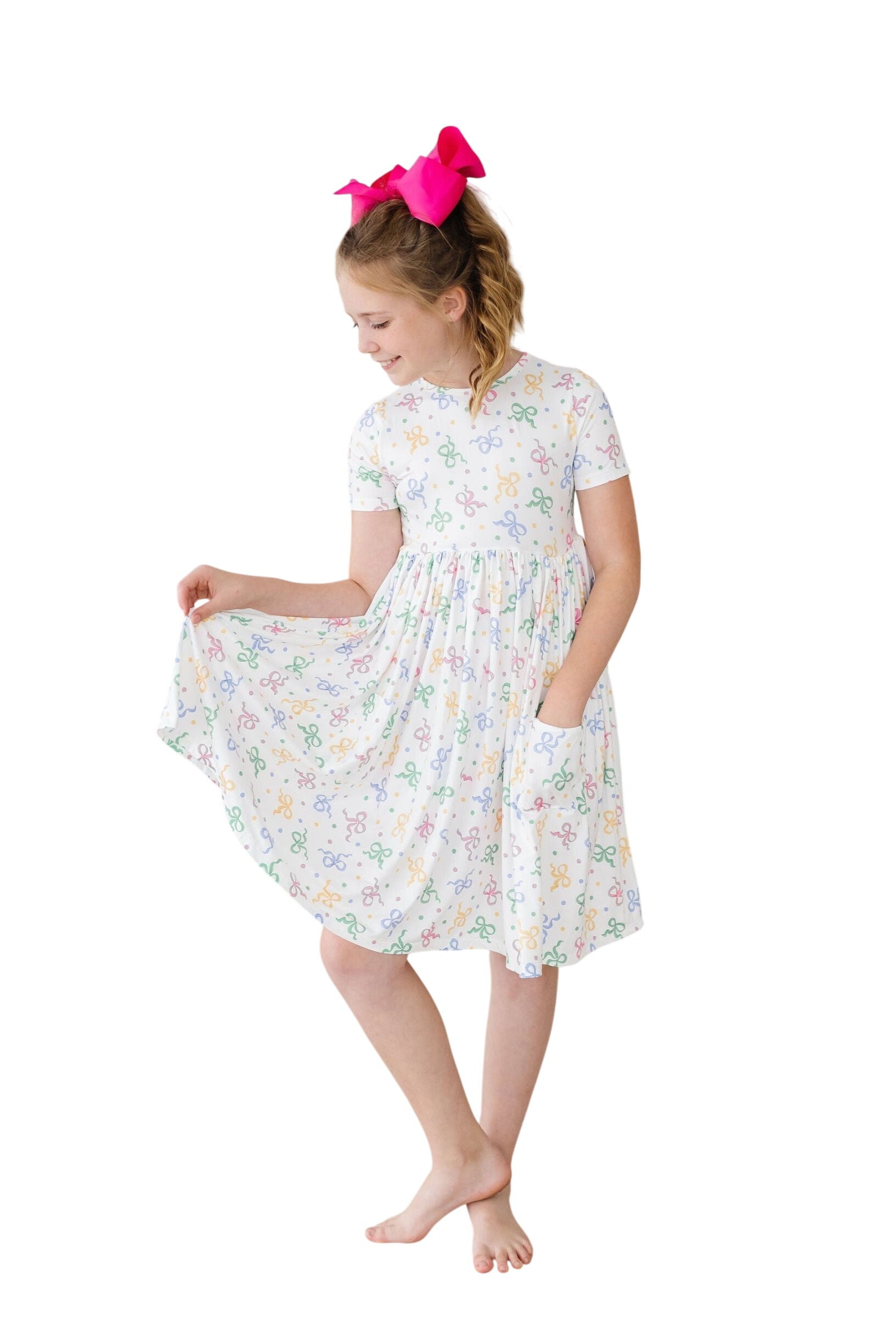 Tied In Love S/s Pocket Twirl Dress