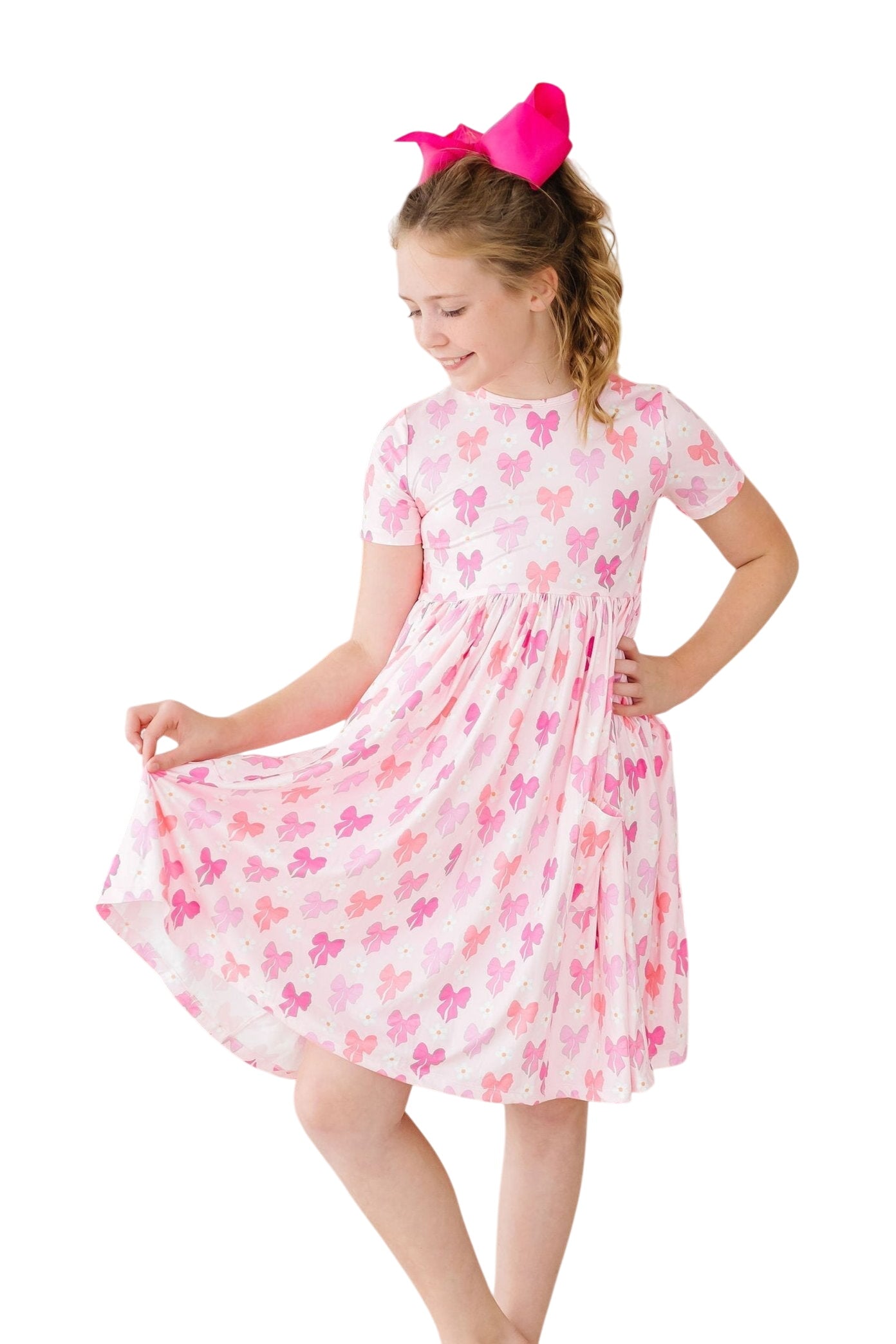 Bow Beauty S/s Pocket Twirl Dress
