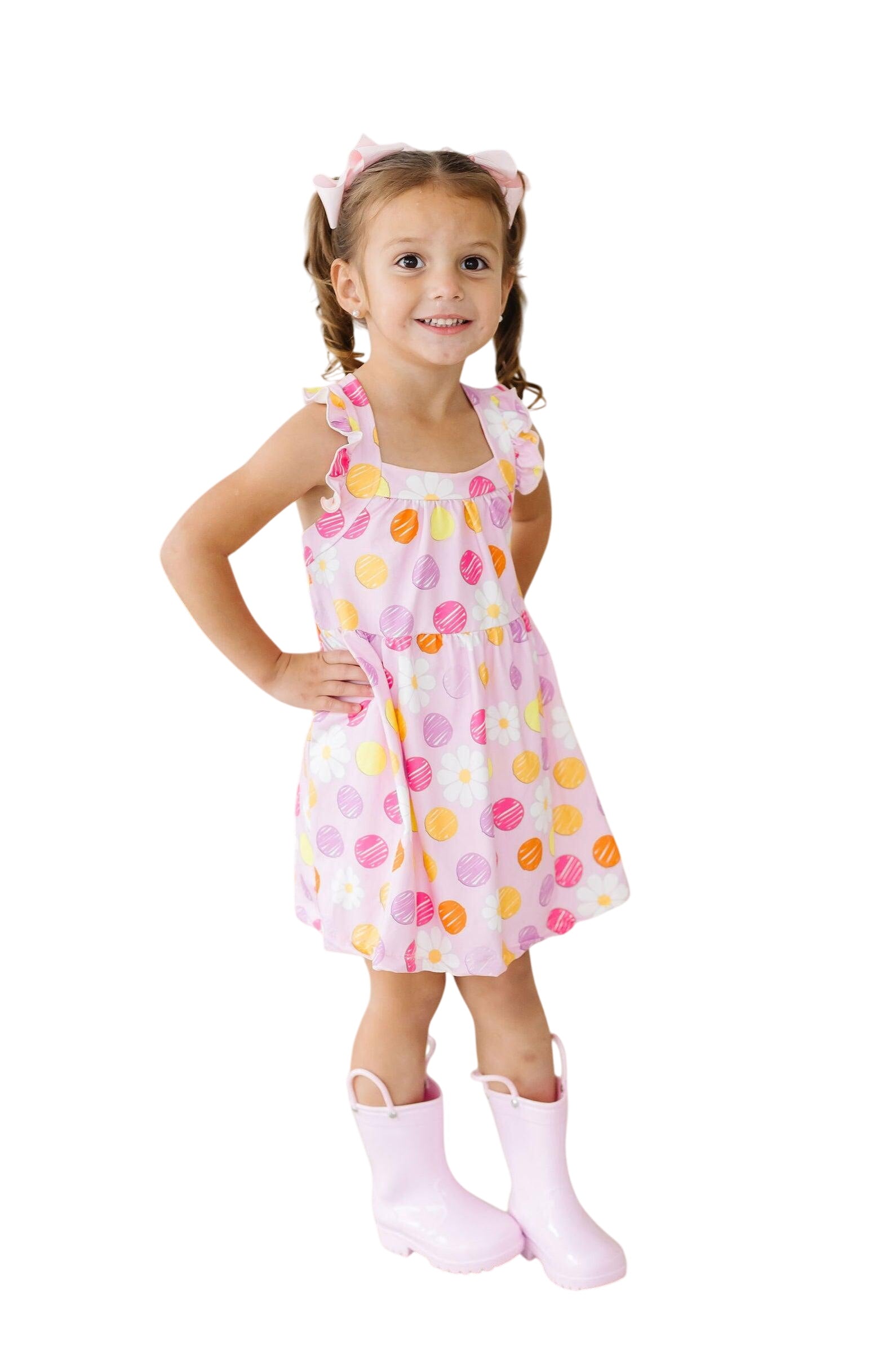 Daisy Doodles Ruffle Cross Back Dress
