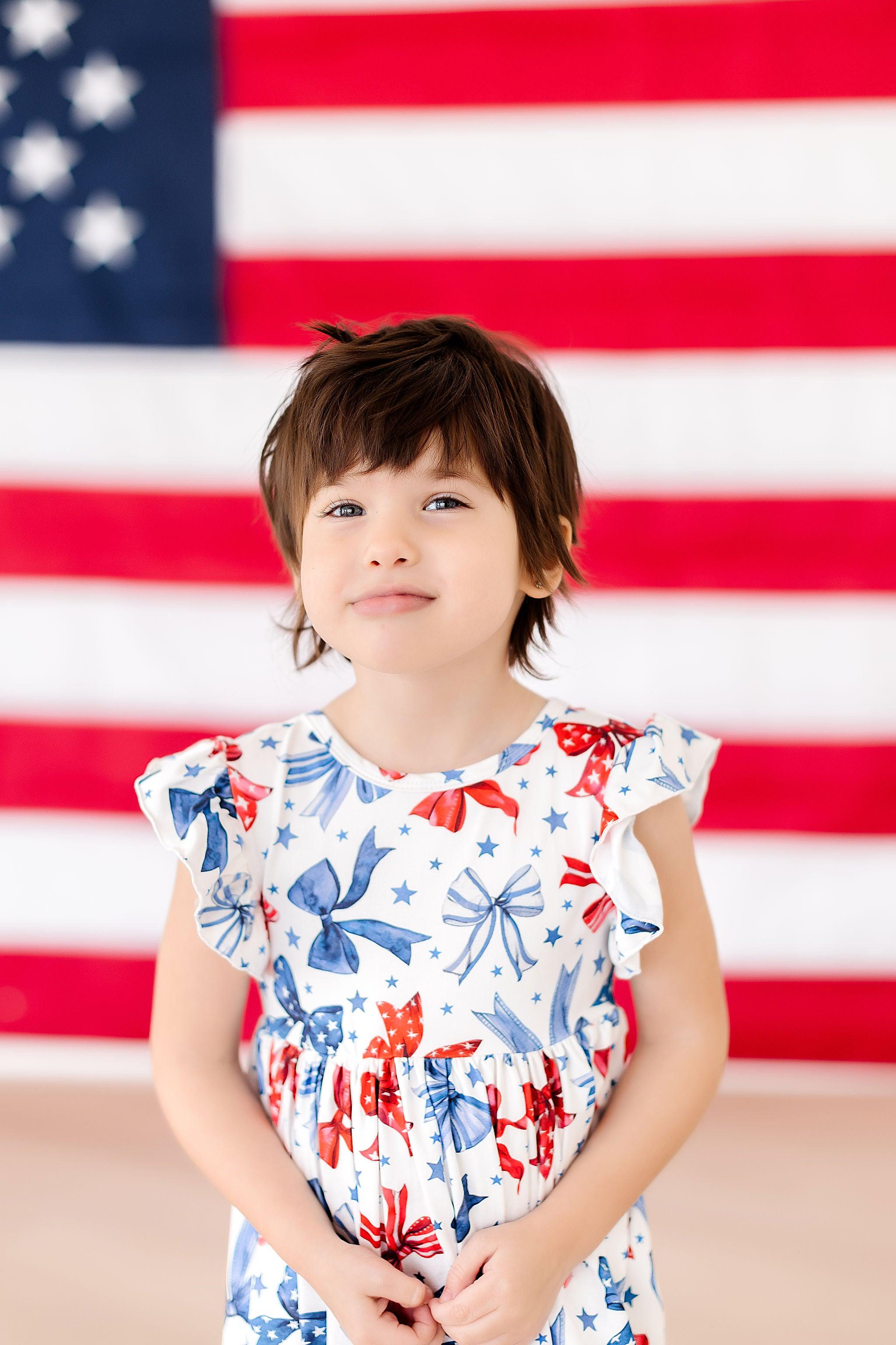 Born To Sparkle Flutter Sleeve Twirl Dress