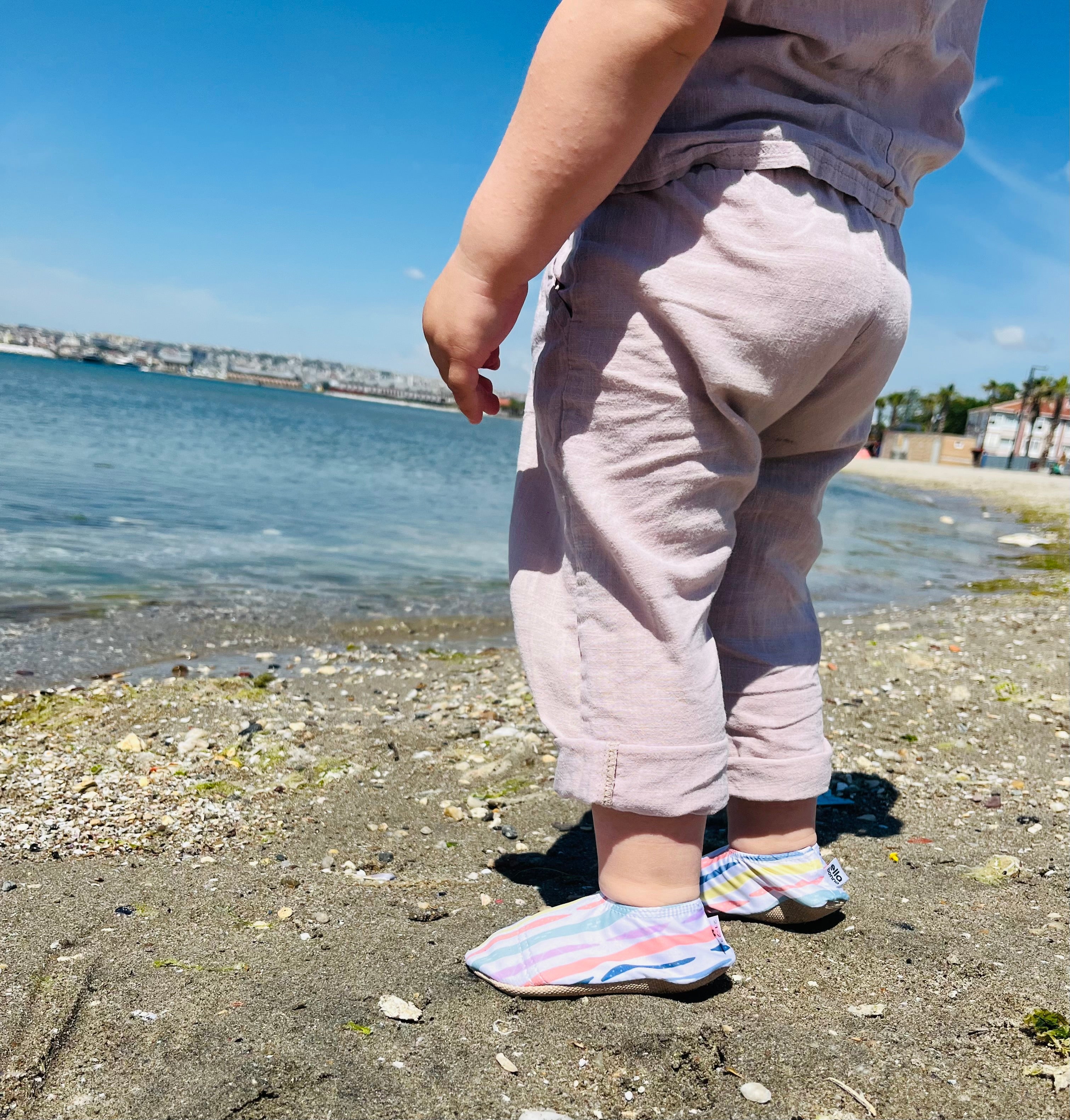 Non-slip Sole, Unisex Baby, Children's Sea Shoes, Pool Booties, Lines