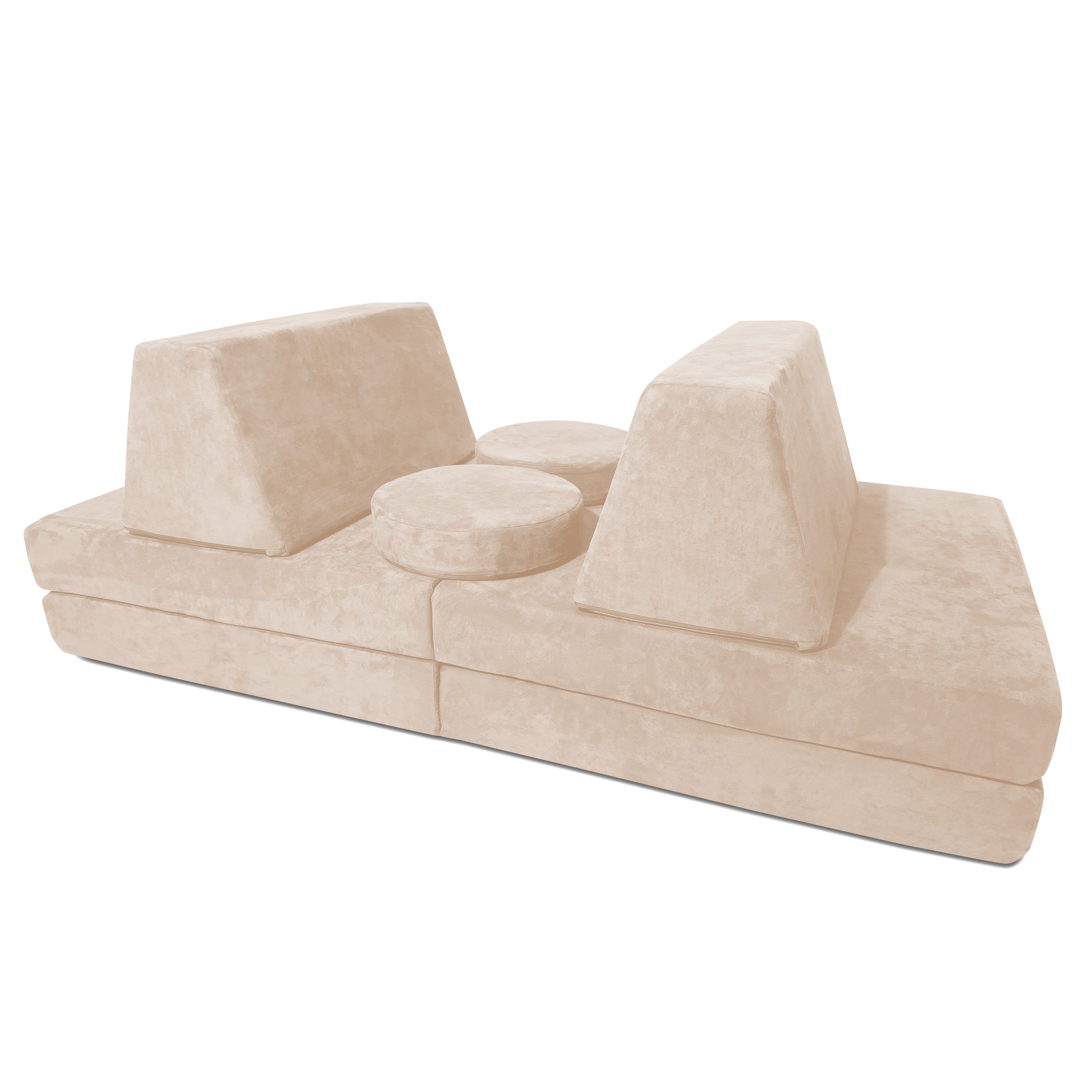 10 Piece Large Soft Furniture Playset Modular Microsuede Foam Play Couch For Creative Kids