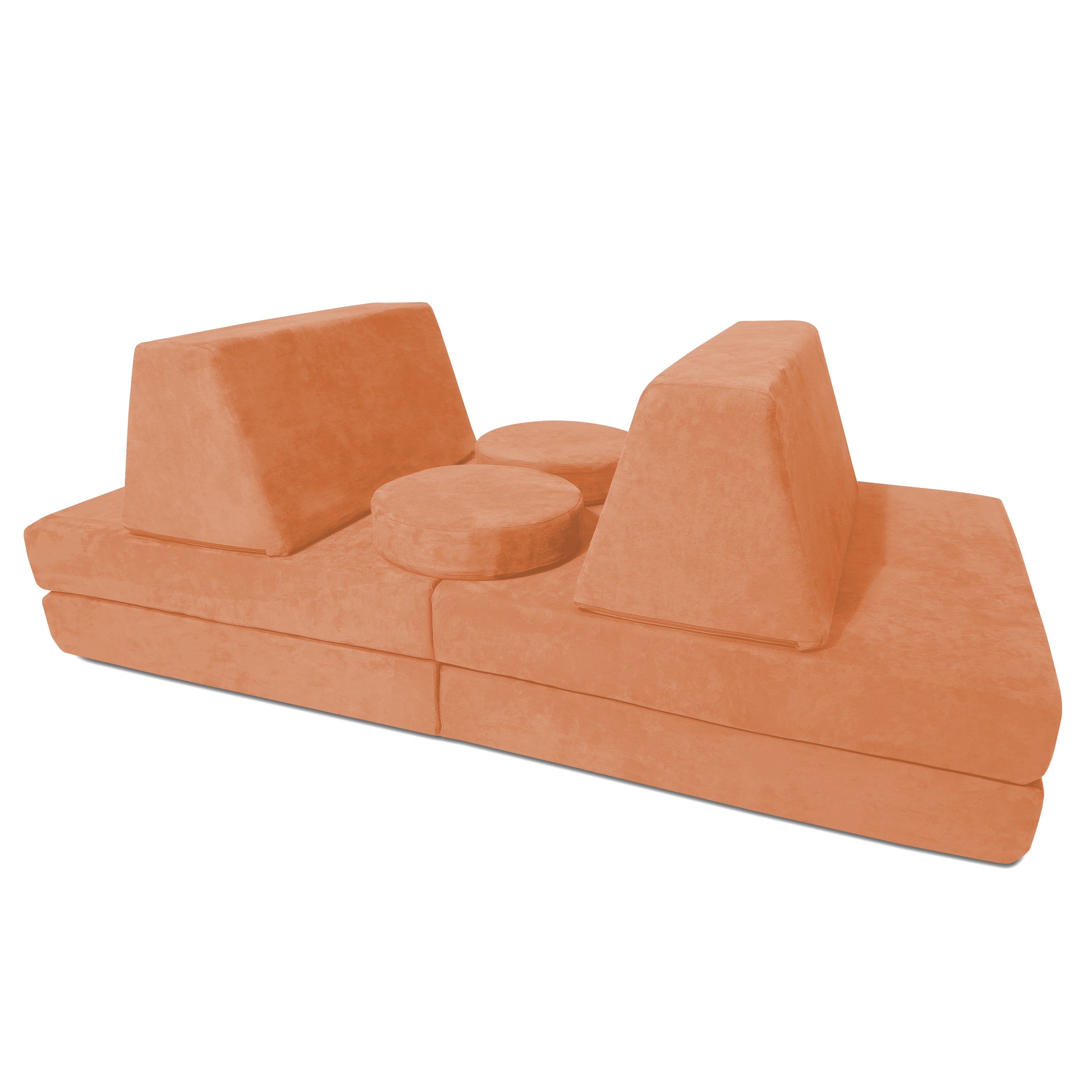 10 Piece Large Soft Furniture Playset Modular Microsuede Foam Play Couch For Creative Kids
