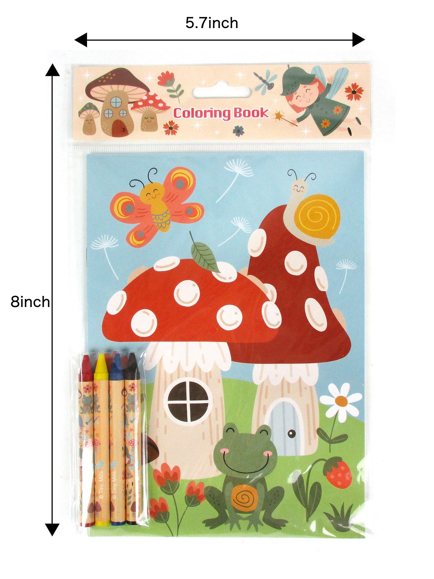 Garden Gnomes & Fairies Coloring Books With Crayons Party Favors - Set Of 6 Or 12