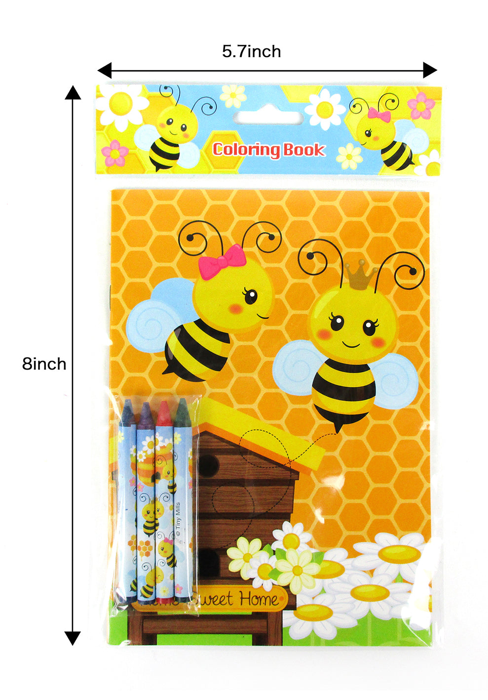 Honeybees Coloring Books With Crayons Party Favors - Set Of 6 Or 12