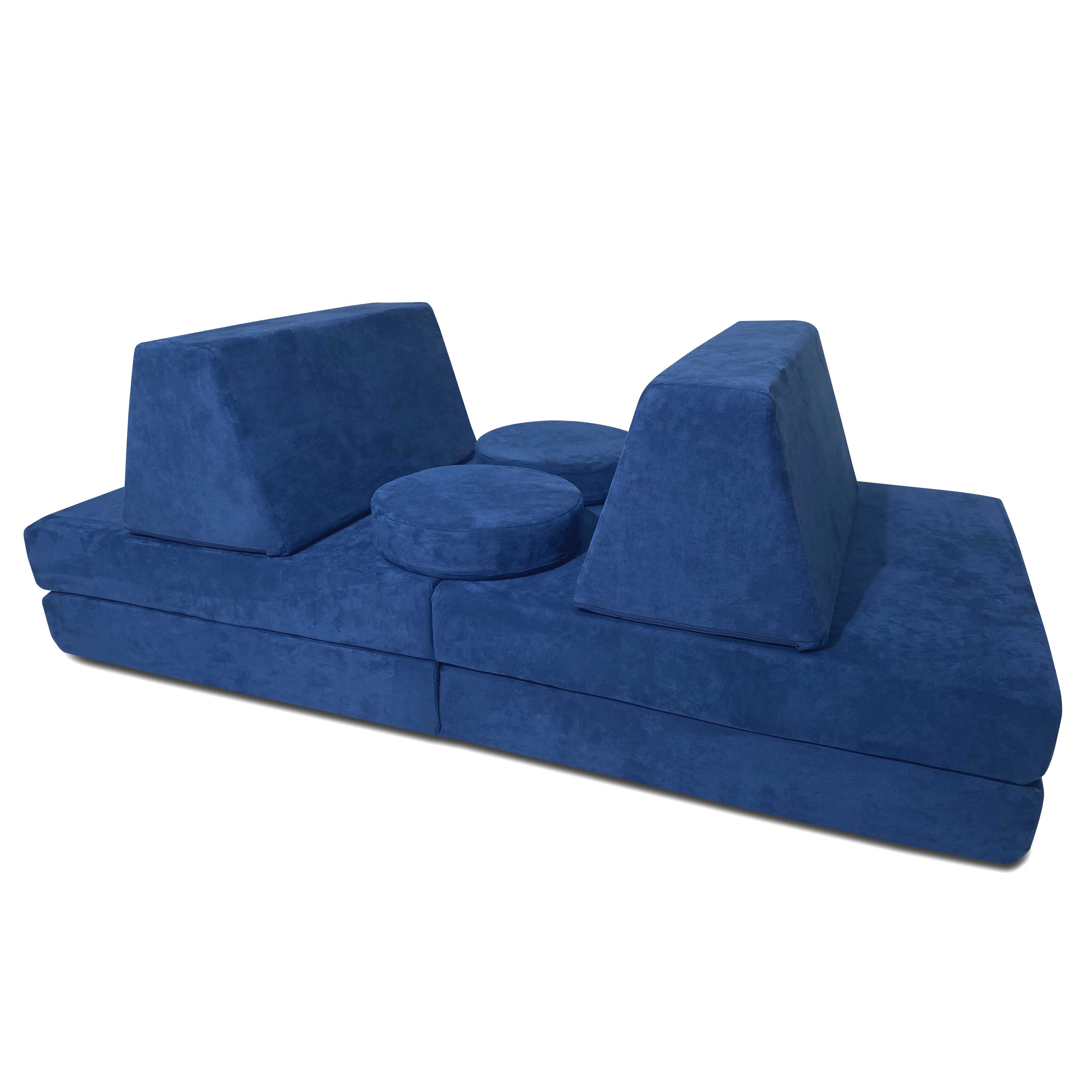 10 Piece Large Soft Furniture Playset Modular Microsuede Foam Play Couch For Creative Kids