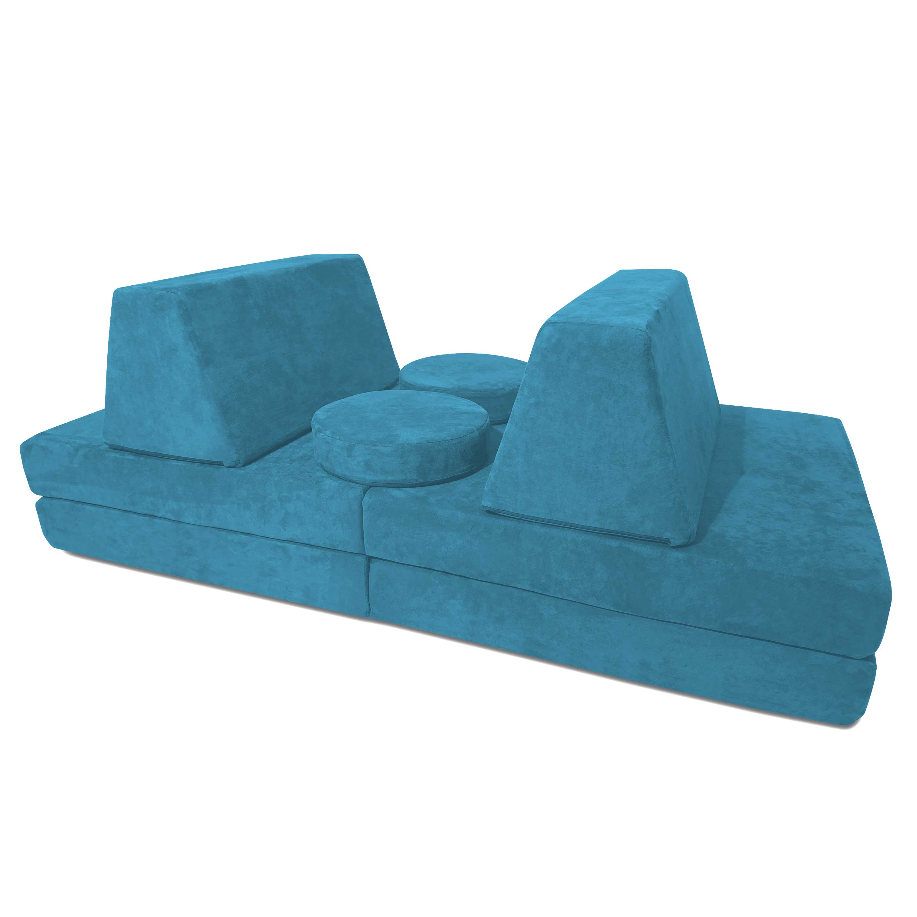 10 Piece Large Soft Furniture Playset Modular Microsuede Foam Play Couch For Creative Kids