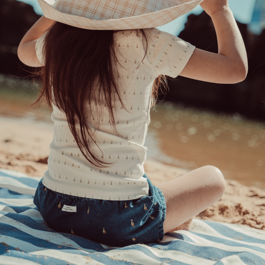 The Printed Romper - Mini Sailboat