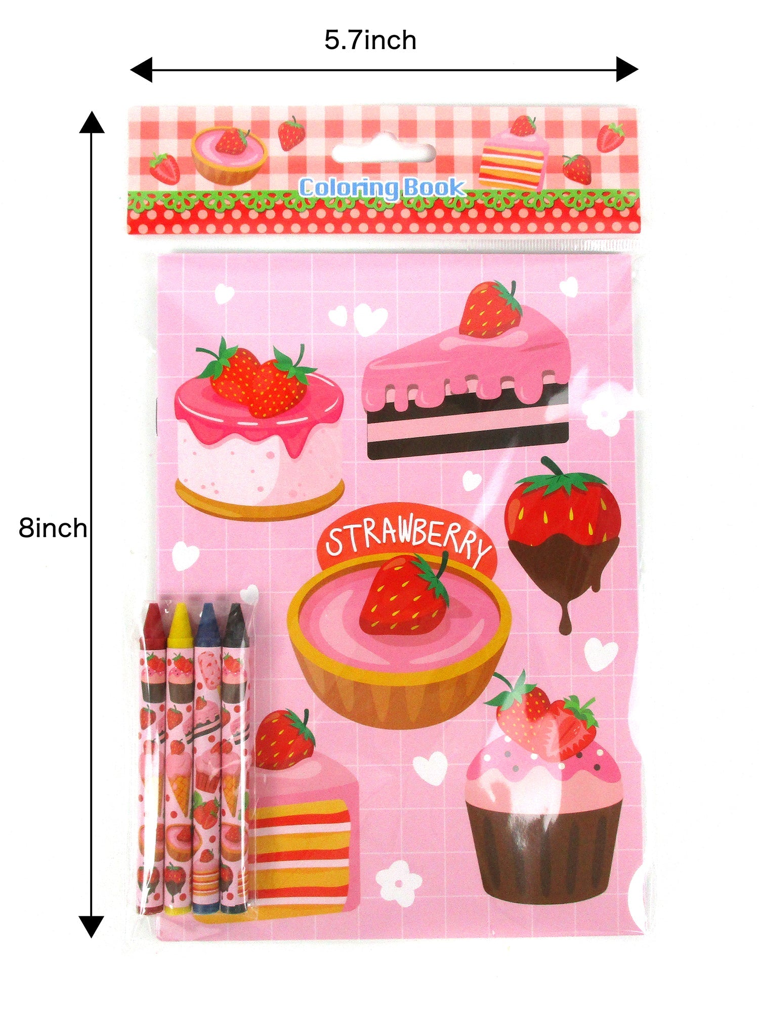 Strawberry Coloring Books With Crayons Party Favors - Set Of 6 Or 12