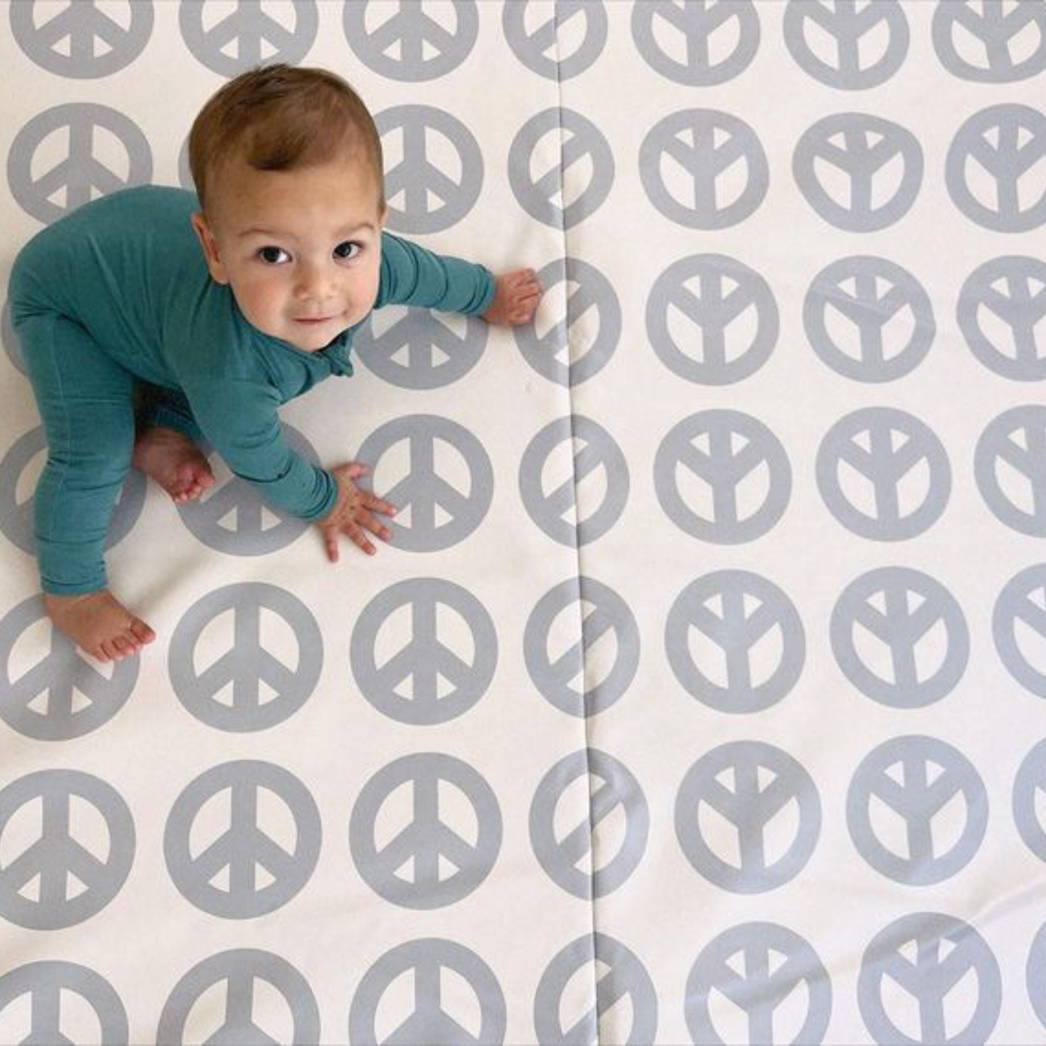 Peace Sign Vegan Leather Mat