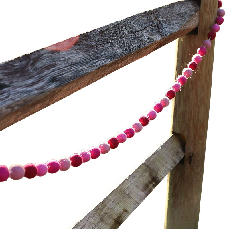 Pink Felt Ball Garland
