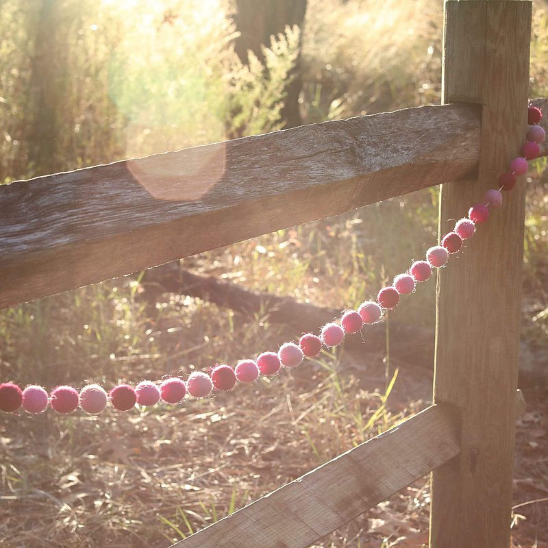 Pink Felt Ball Garland