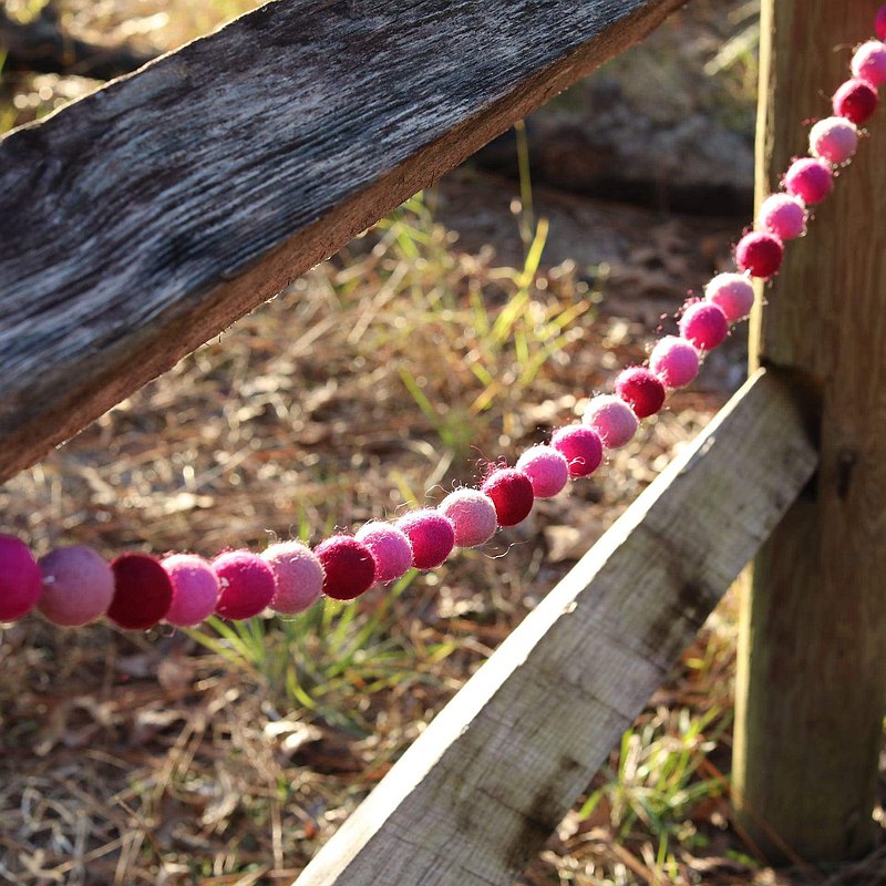 Pink Felt Ball Garland
