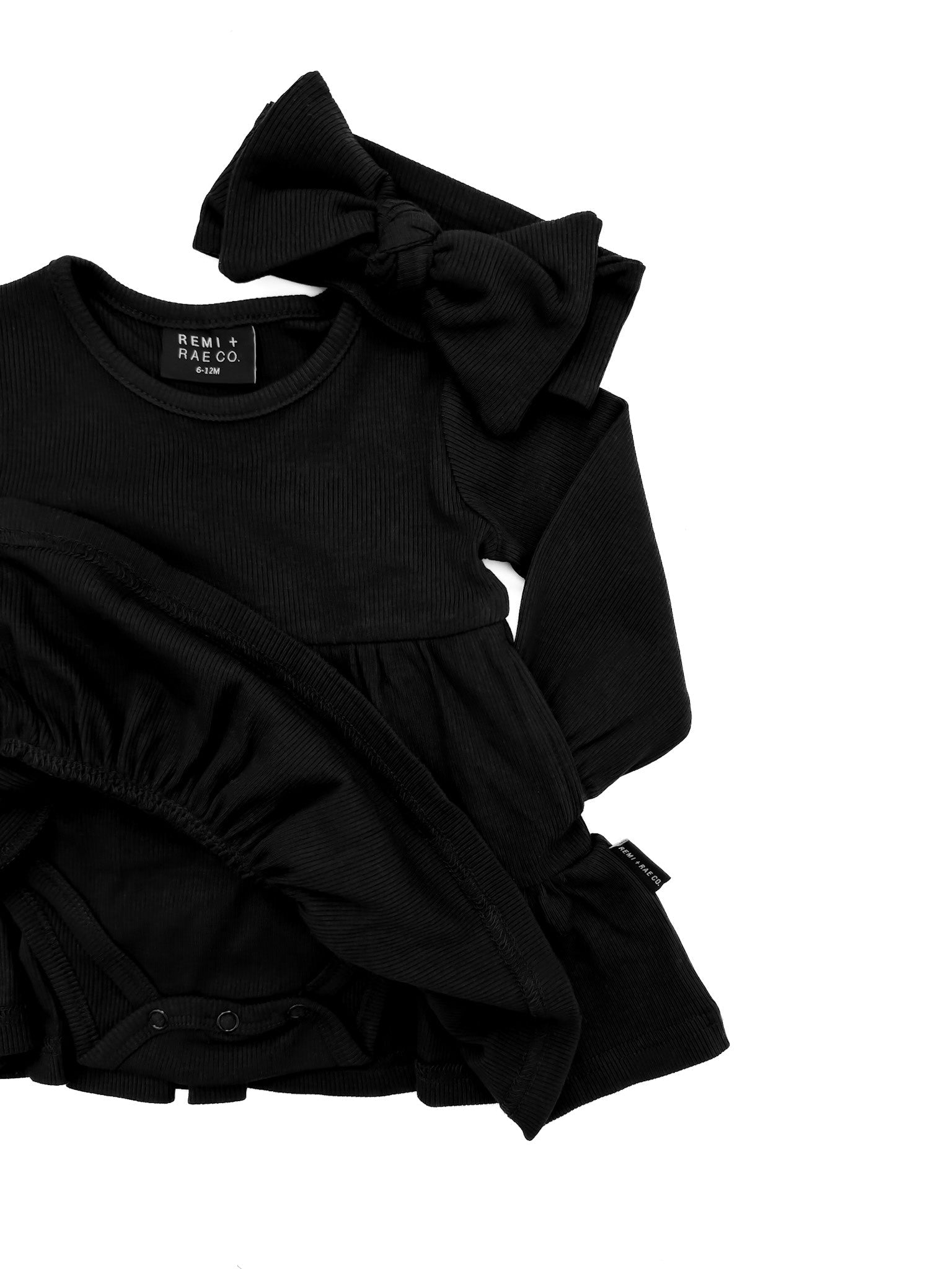 Bamboo Ribbed Dress - Black