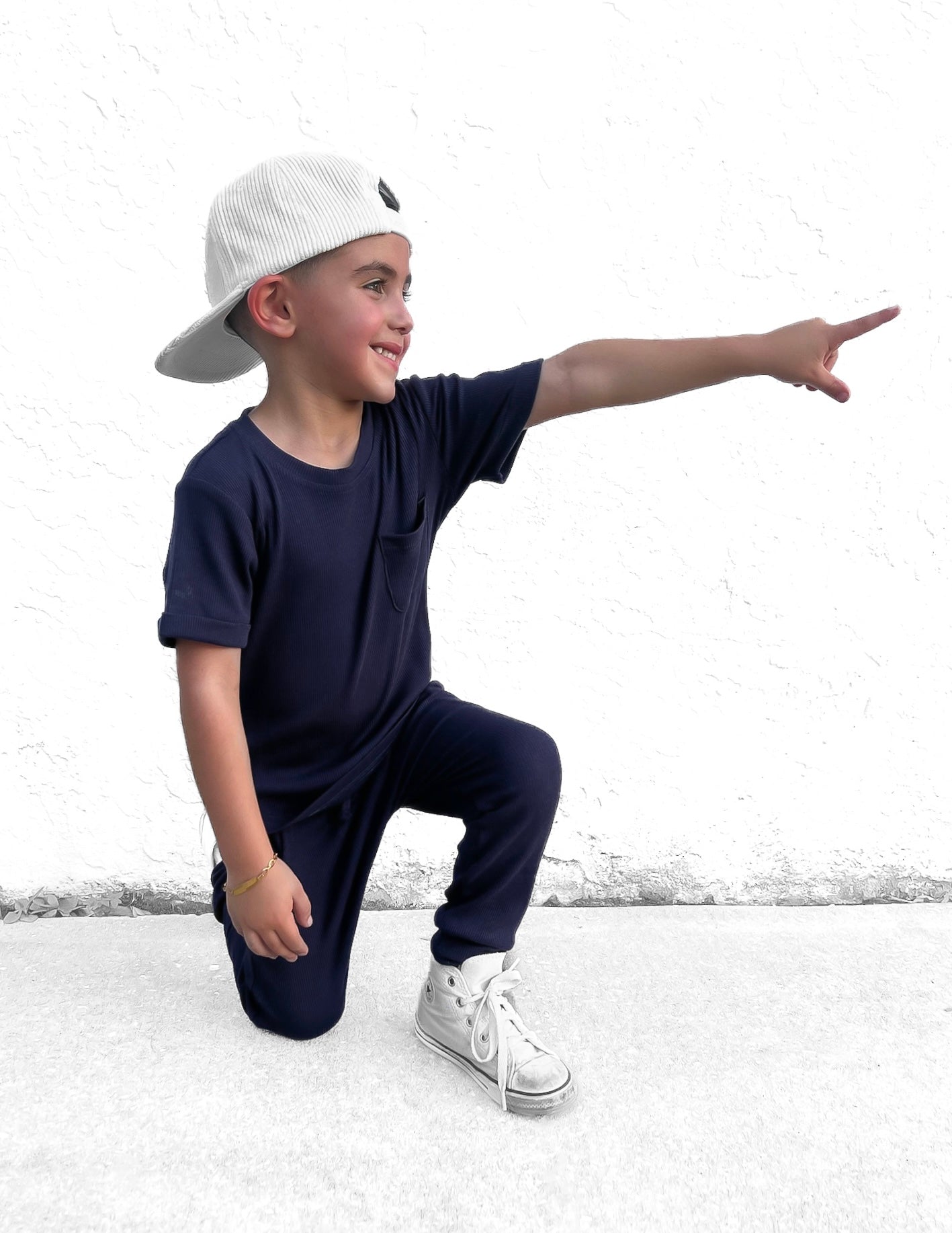 Bamboo Ribbed Joggers - Navy