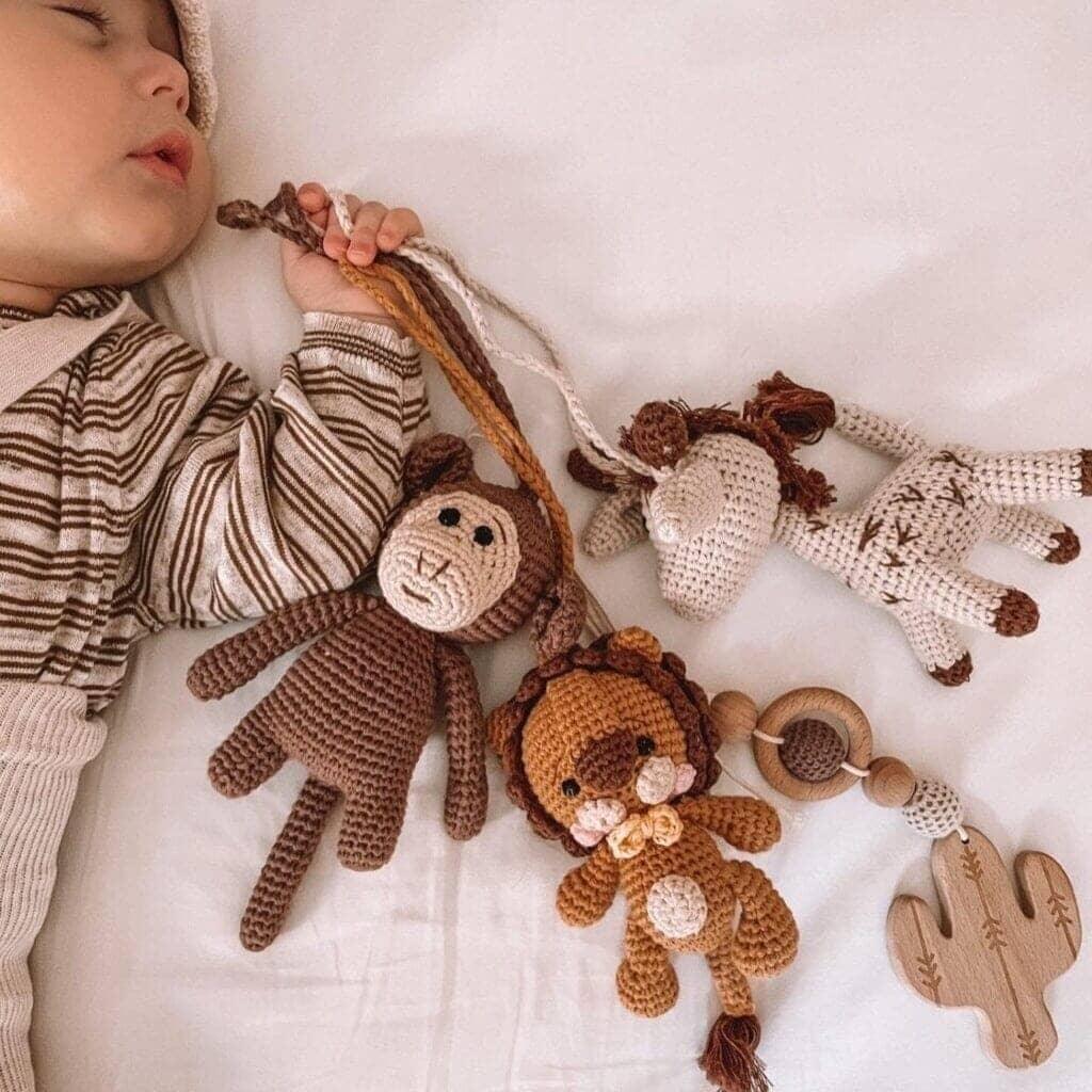 Handmade Crochet Toys For Baby Gym | Savanna Friends