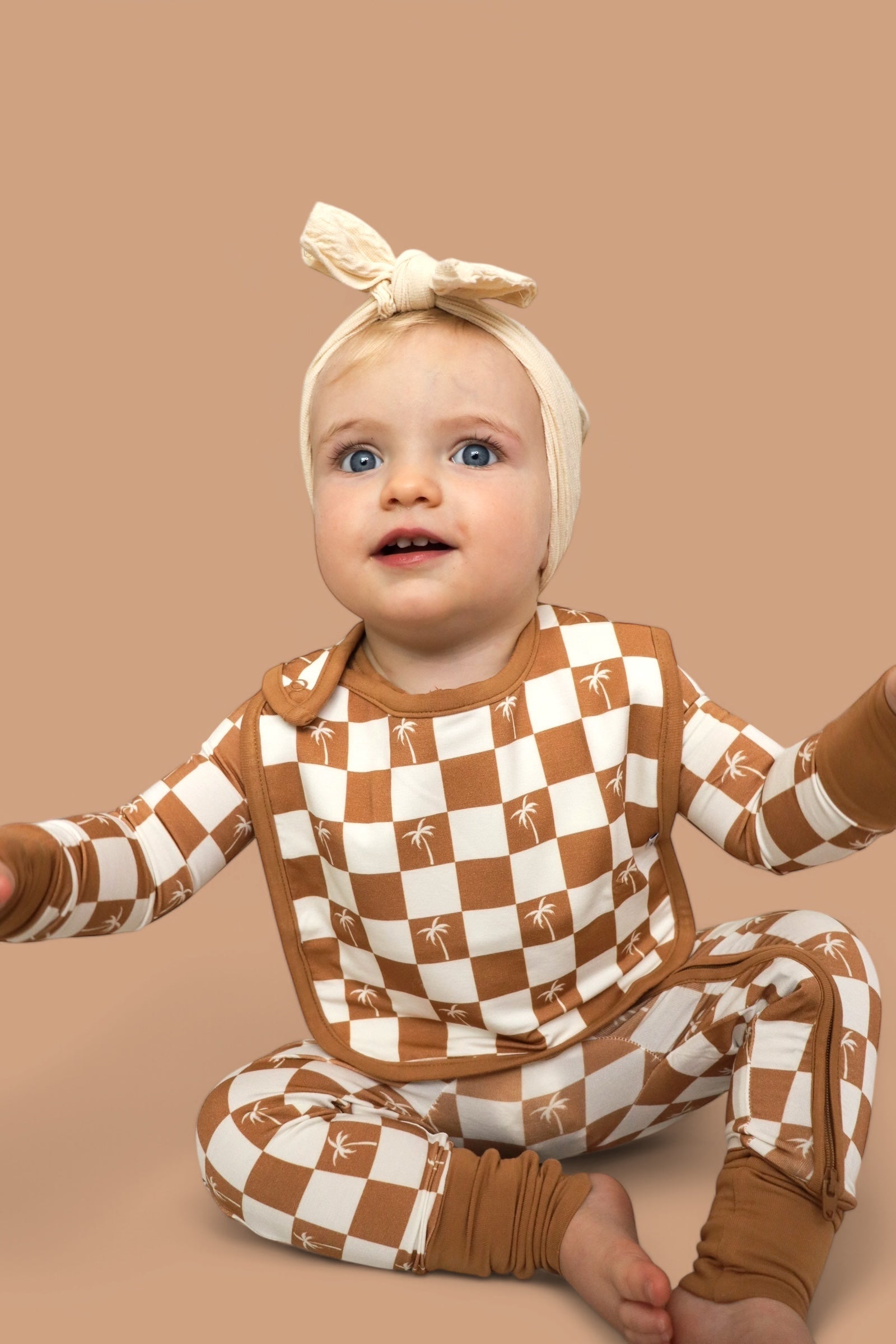 Exclusive Sandy Beach Checkers Dream Baby Bib
