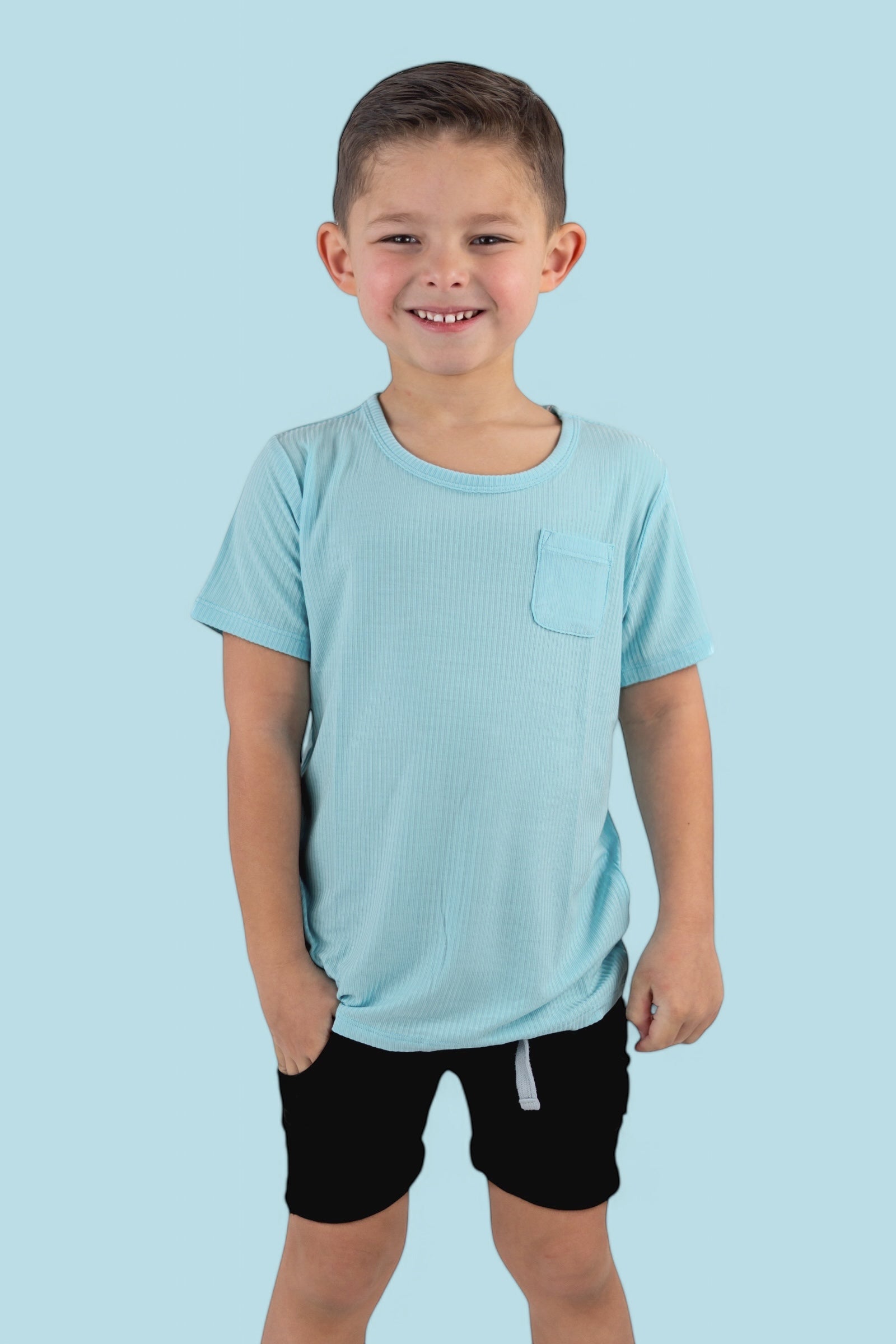 Capri Blue Rib Dream Pocket Tee