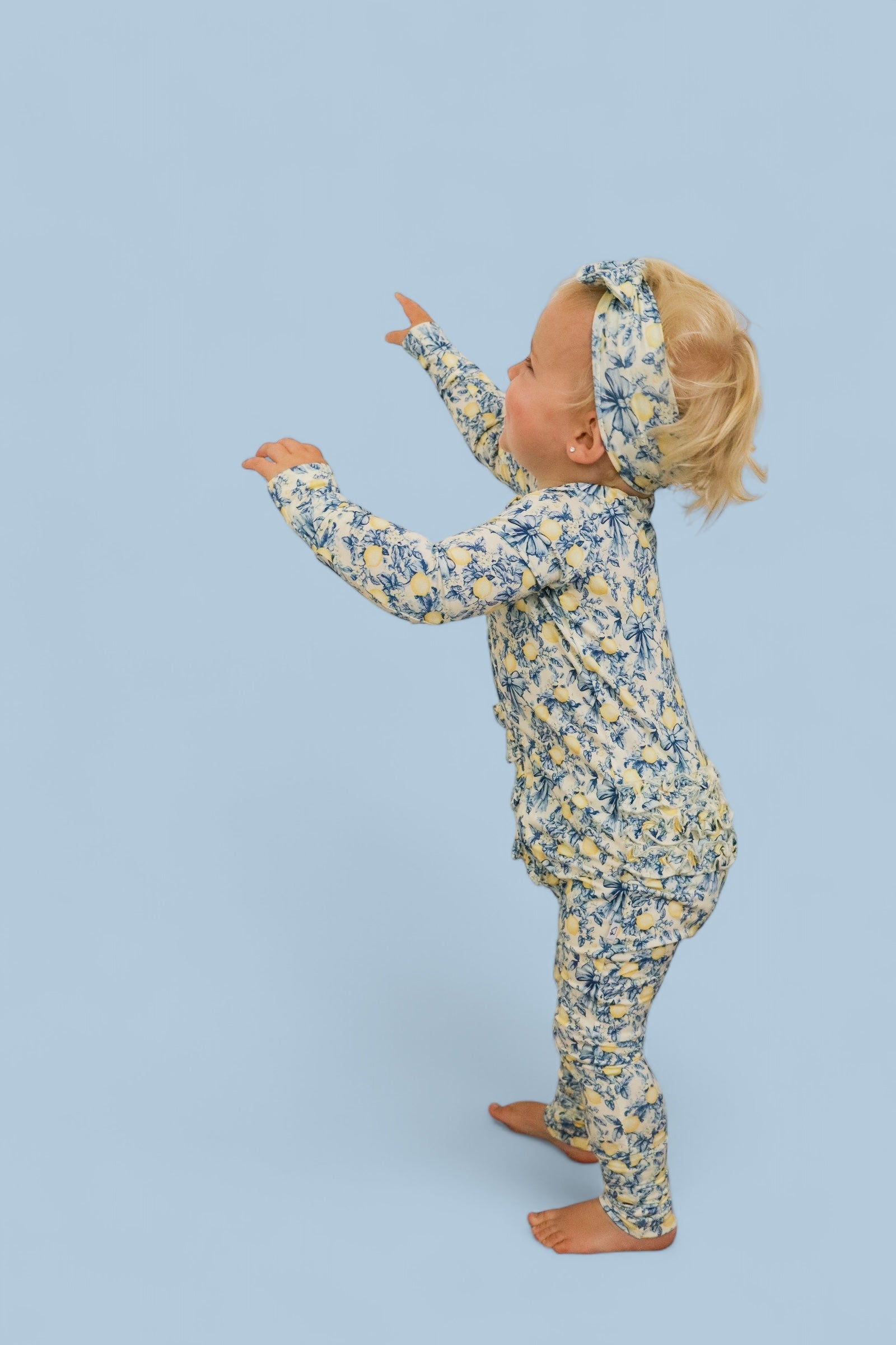 Vintage Citrus Toile Dream Ruffle Romper