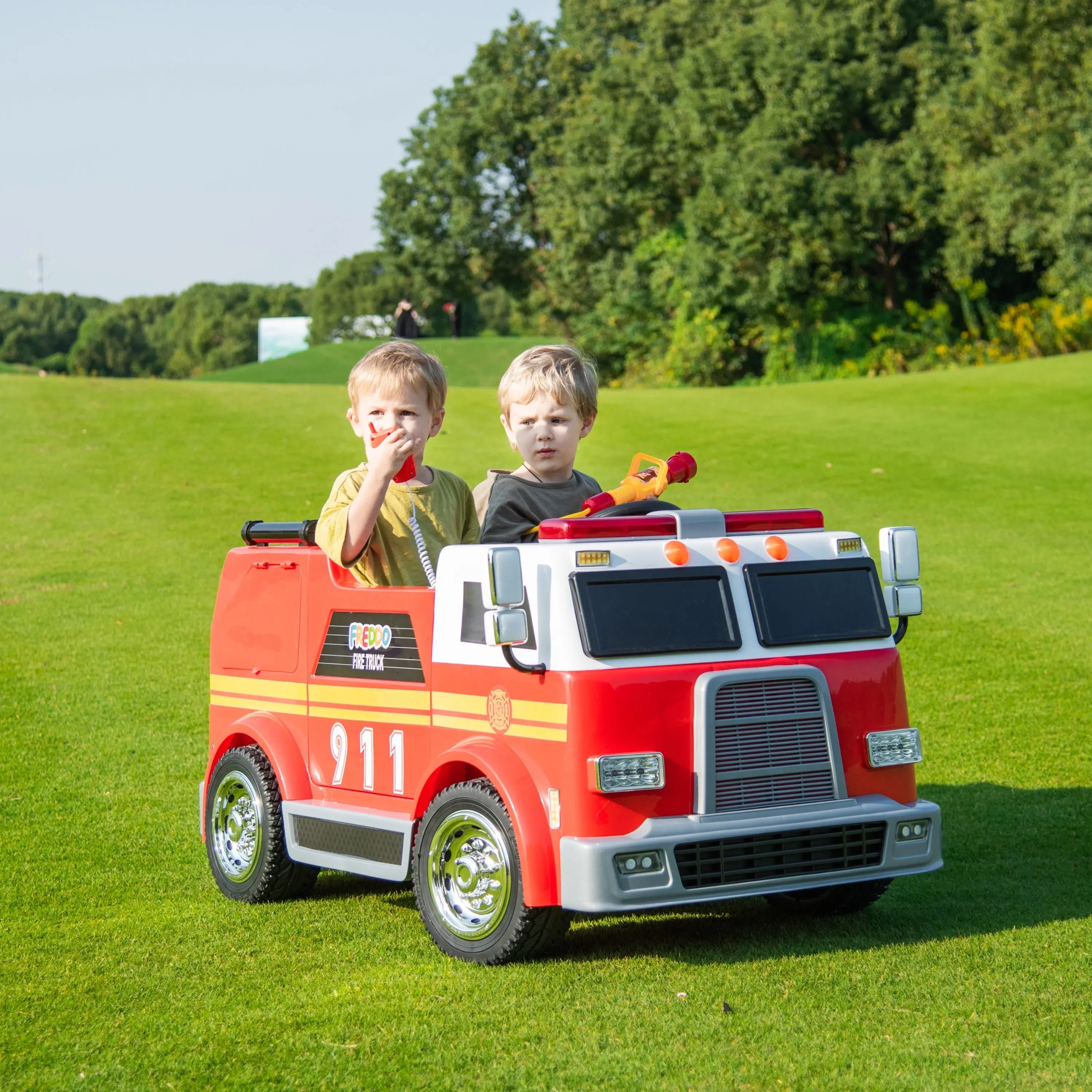24v Freddo Fire Truck 2-seater Ride On