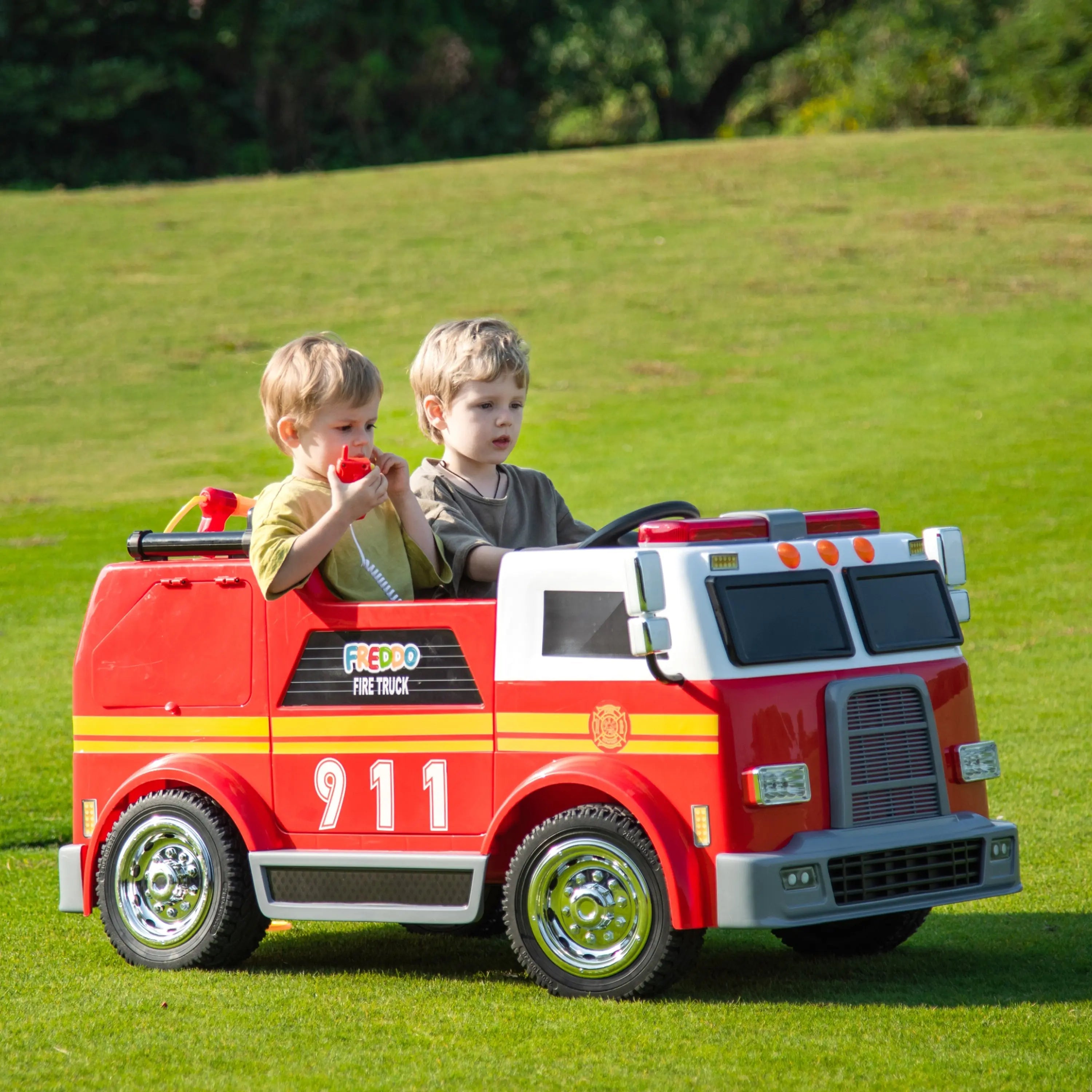 24v Freddo Fire Truck 2-seater Ride On