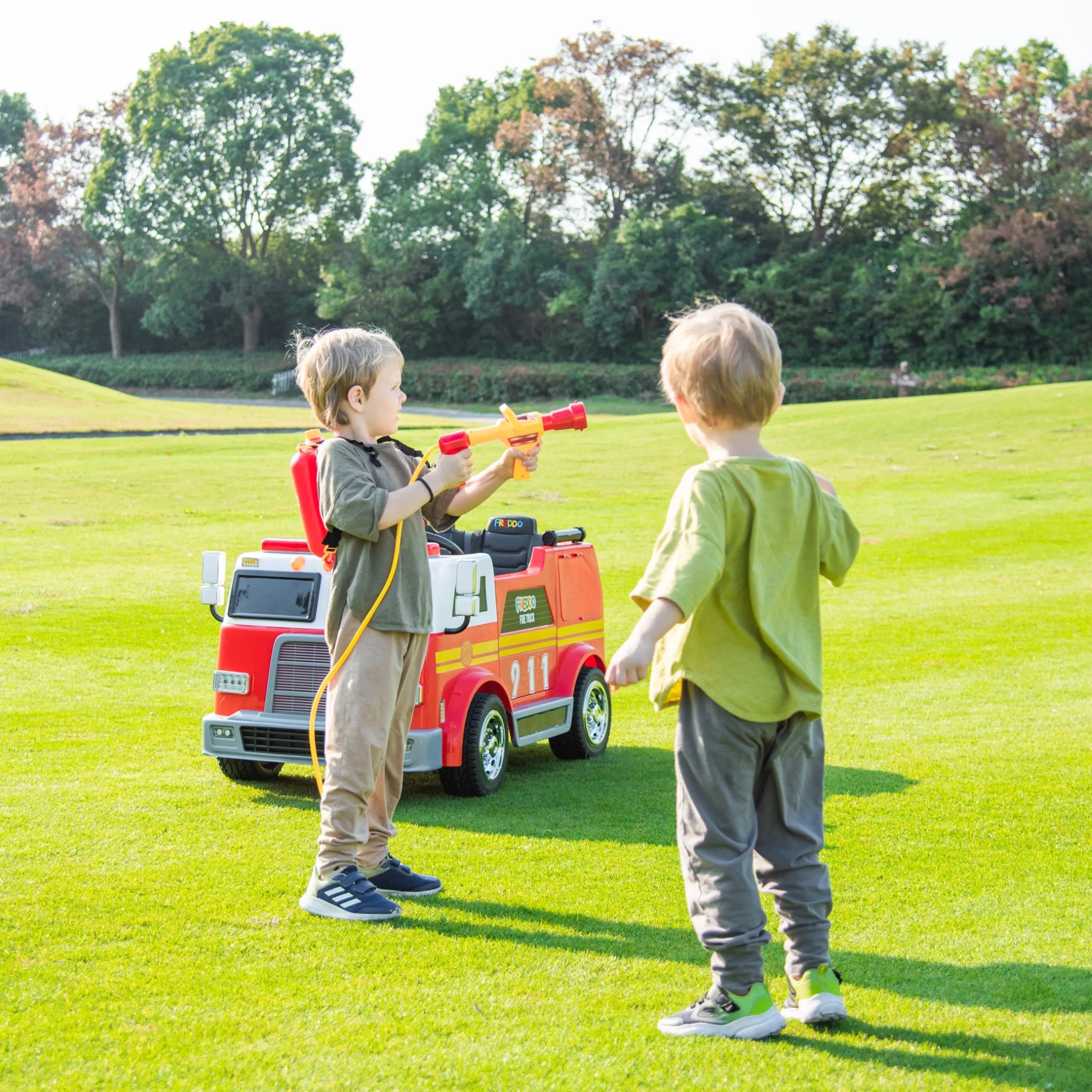 24v Freddo Fire Truck 2-seater Ride On