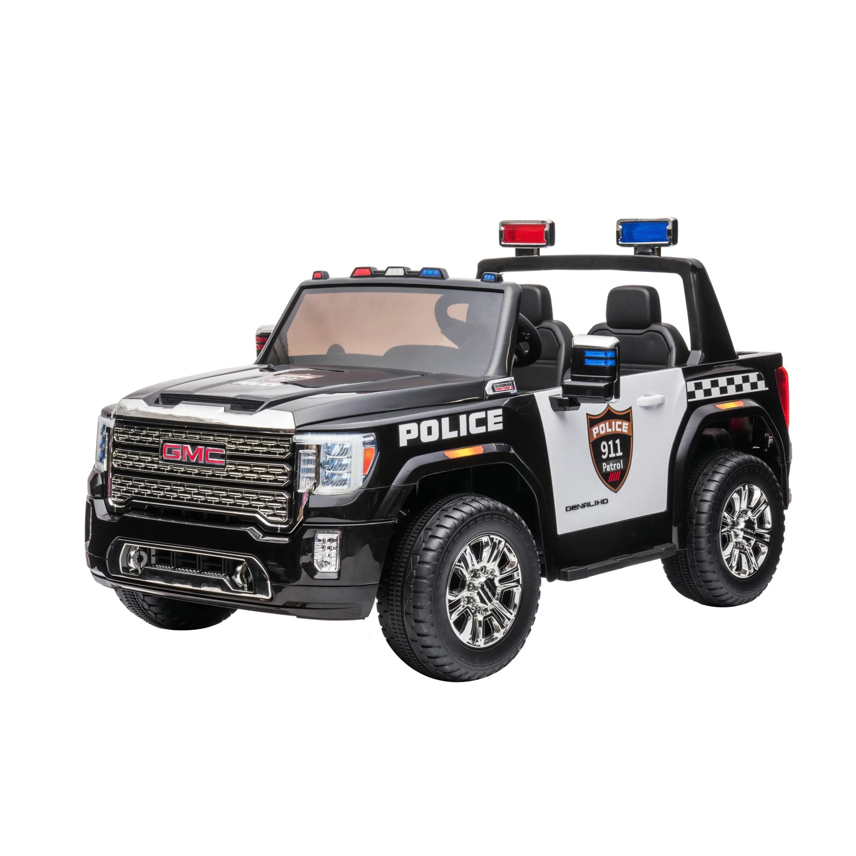 24v Gmc Sierra Denali 2 Seater Police Ride-on Truck