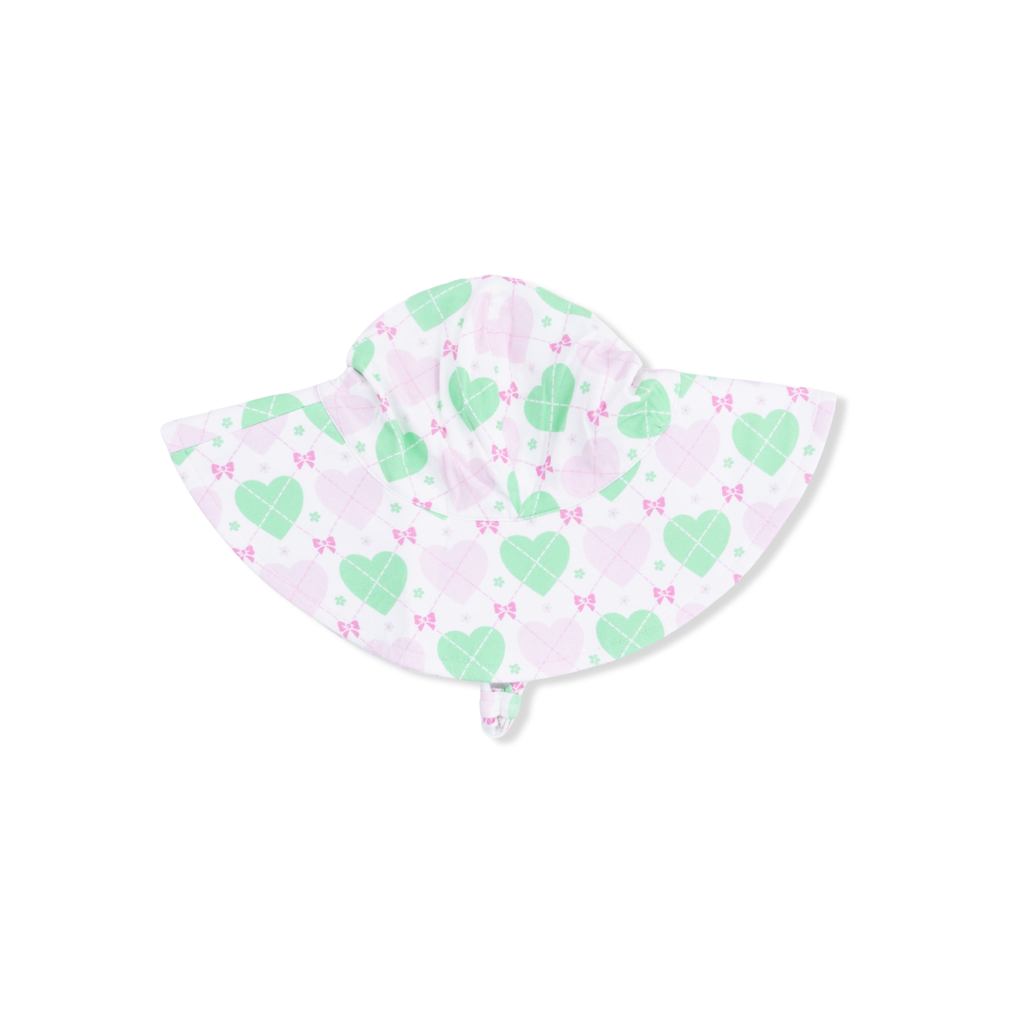 Heart Argyle - Wide Brim Sun Hat