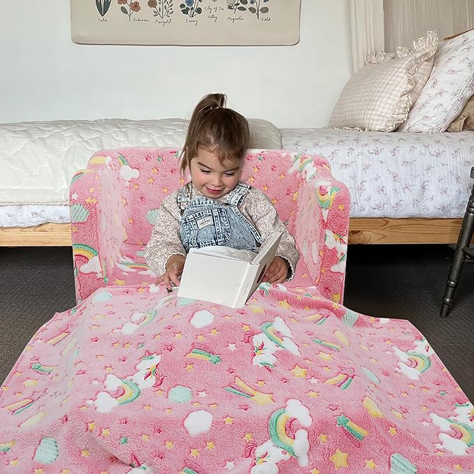 Children's Fold Out Sofa With Blanket -glowsofa