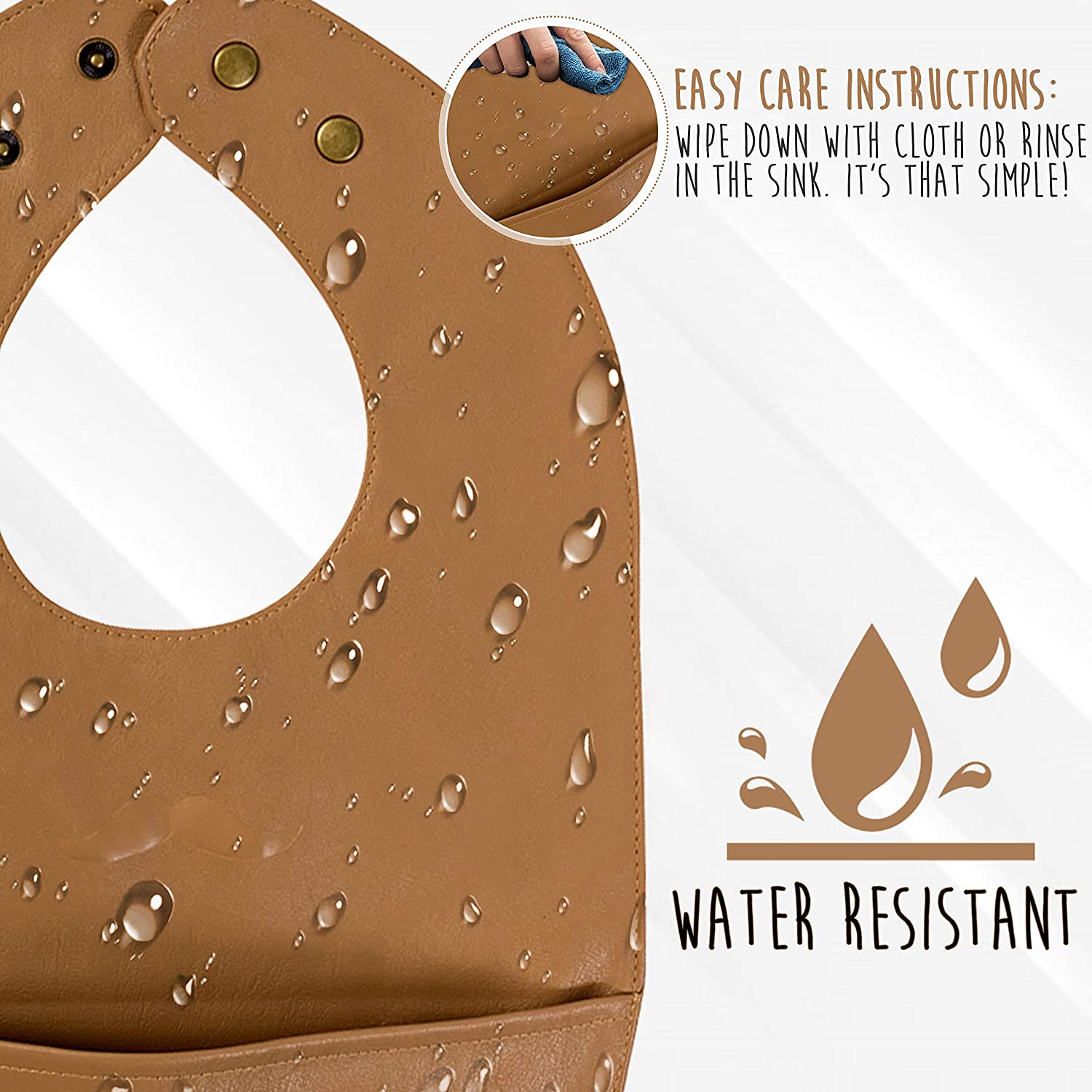 Modern - Set Of Soft Vegan Leather Easy Clean Bibs 9-18 Months By Bleu La La