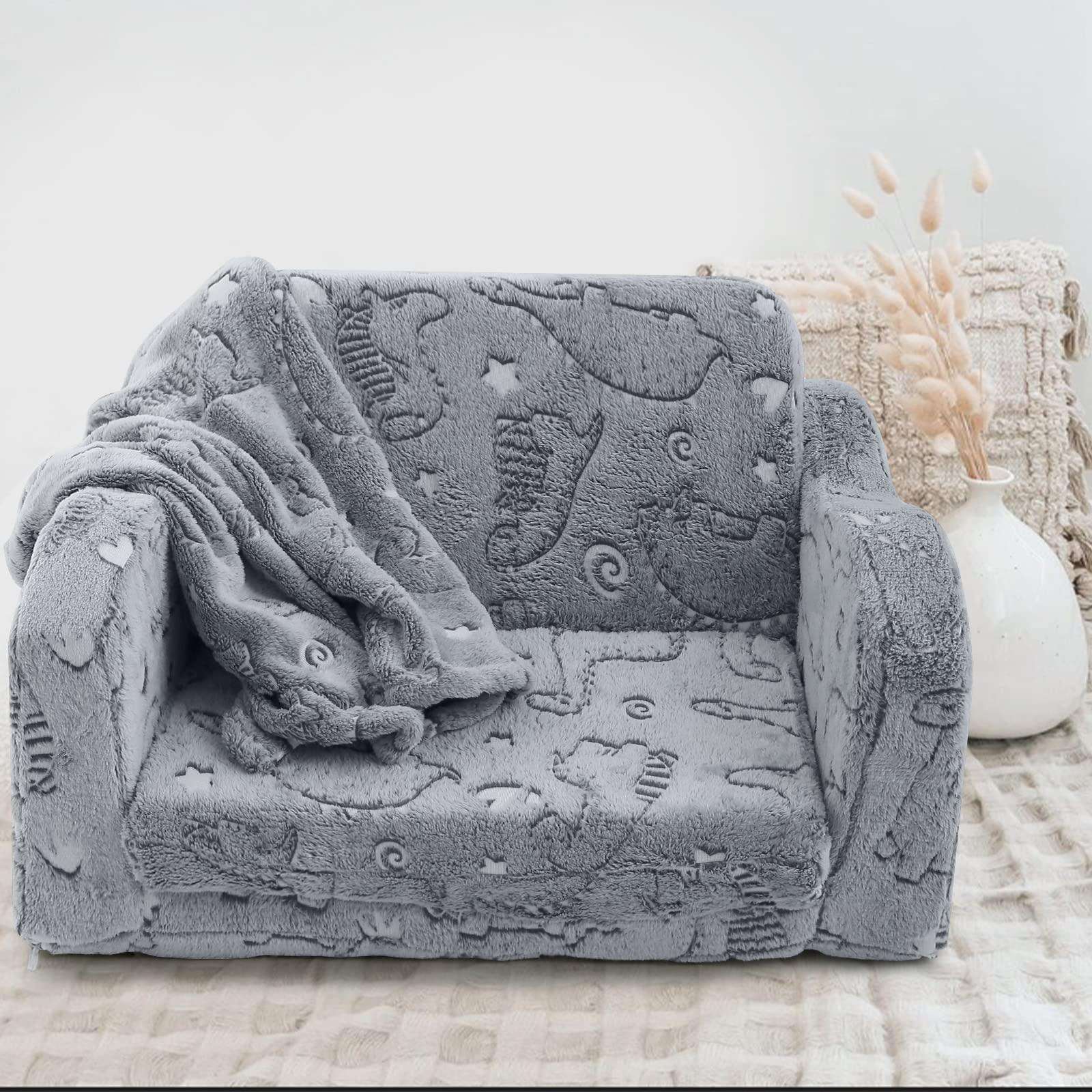 Children's Fold Out Sofa With Blanket -glowsofa