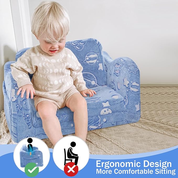 Children's Fold Out Sofa With Blanket -glowsofa
