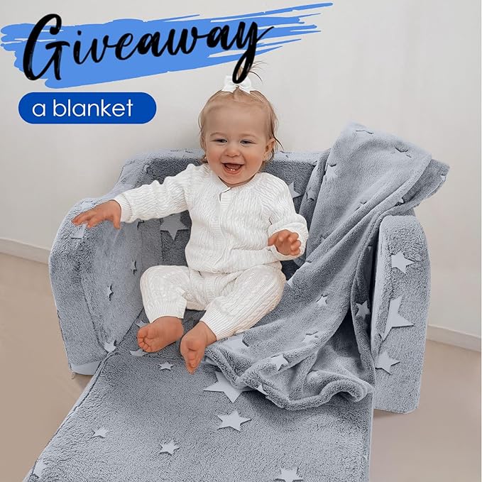 Children's Fold Out Sofa With Blanket -glowsofa