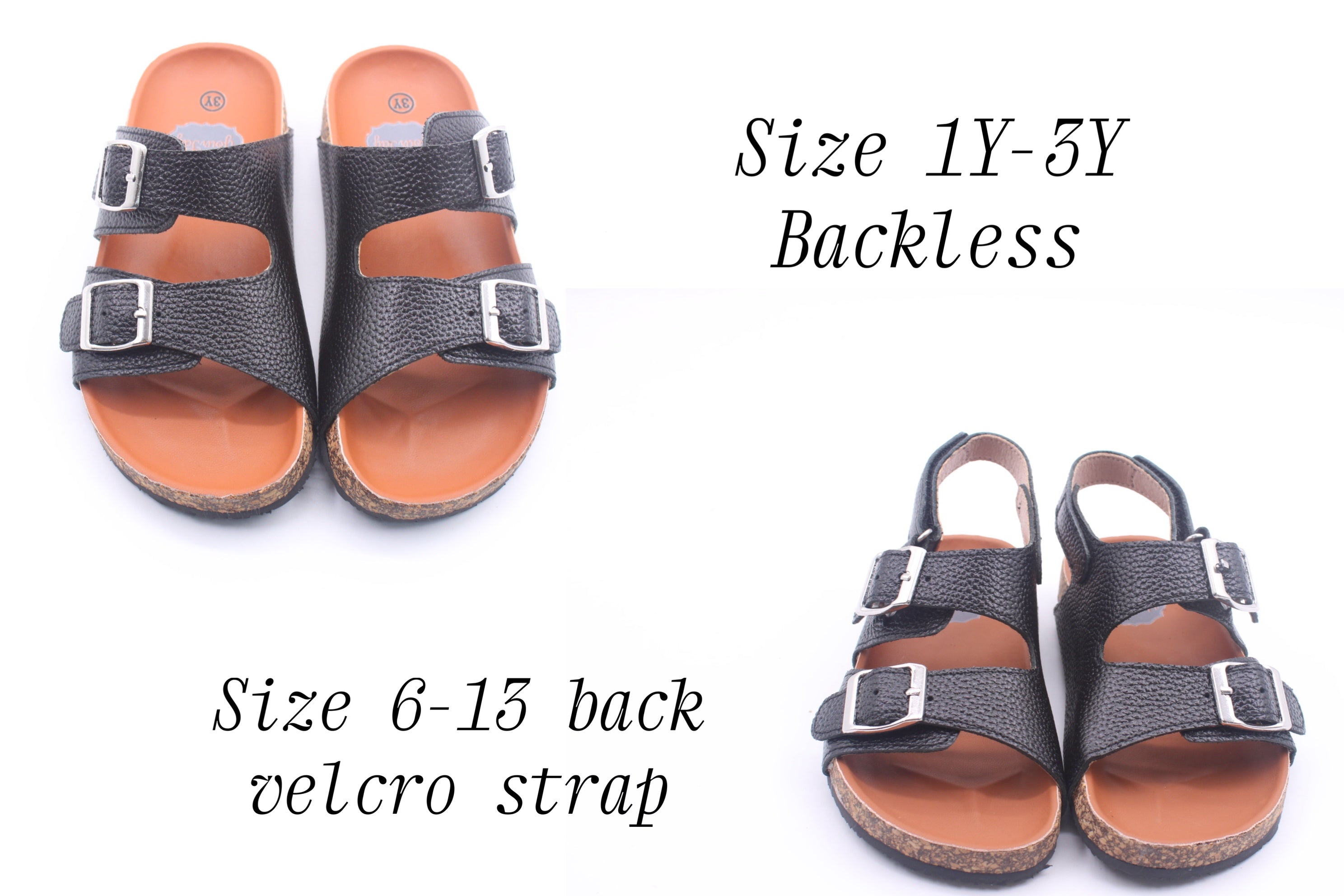 Brooklyn Footbed Sandals - Black