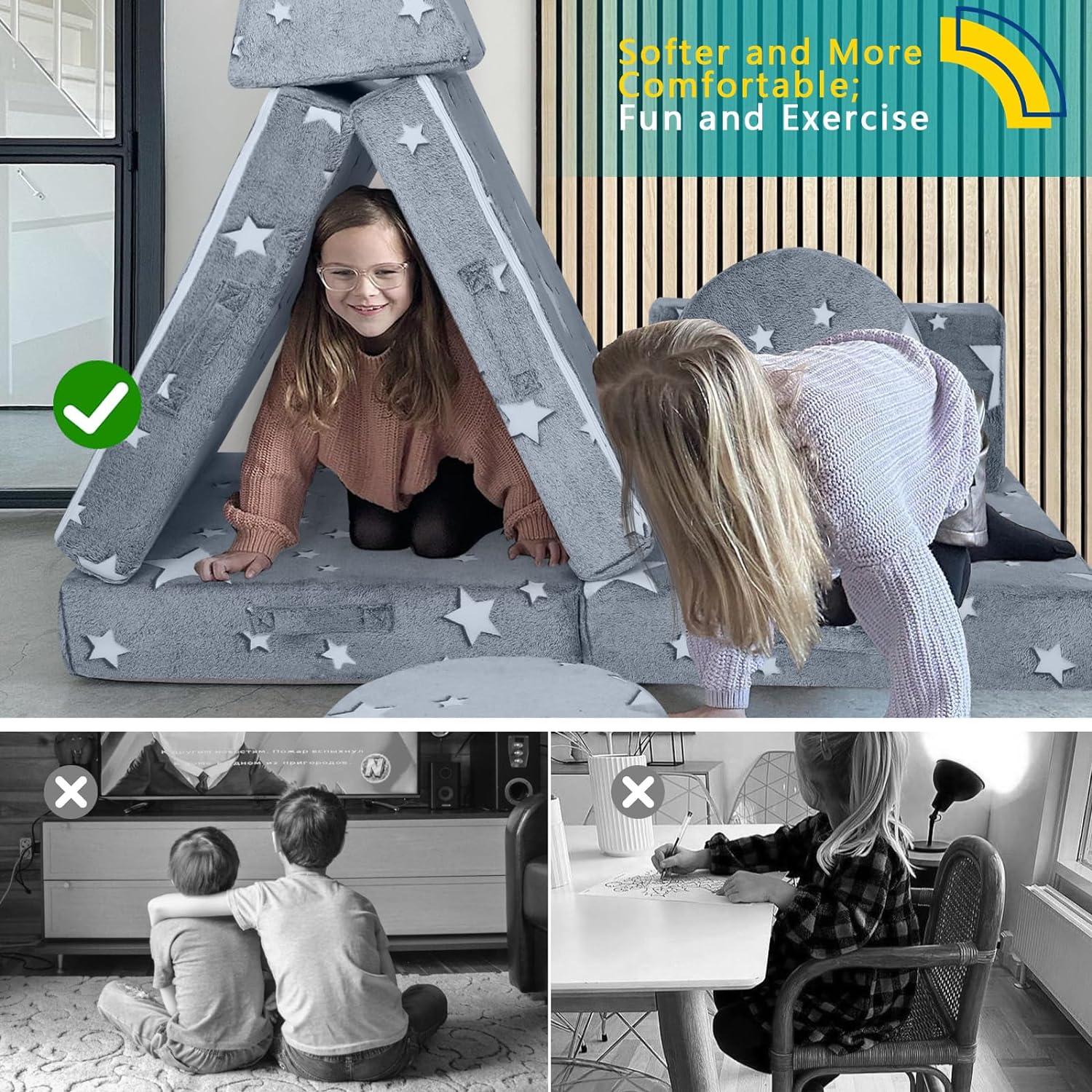 8-piece Kids Play Couch|glowsofa