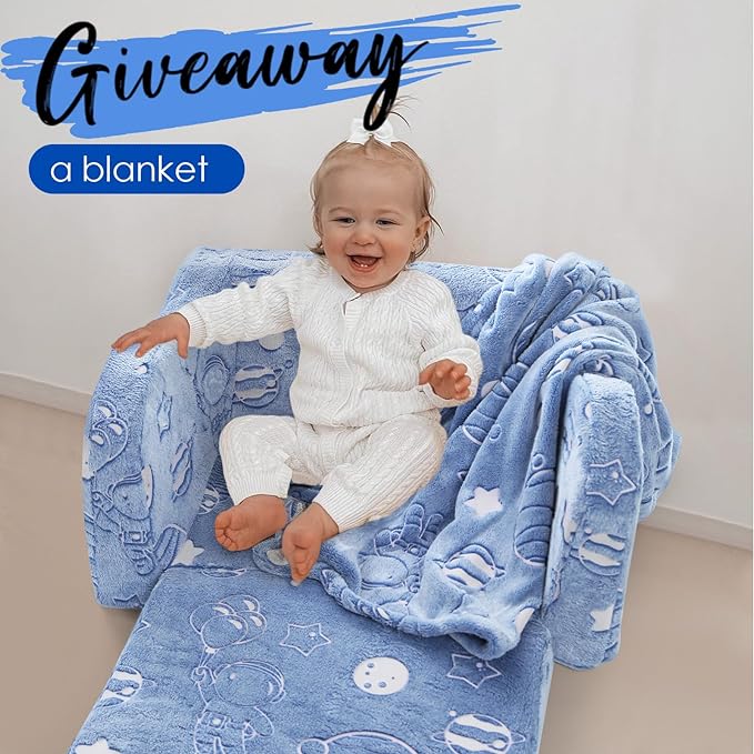 Children's Fold Out Sofa With Blanket -glowsofa